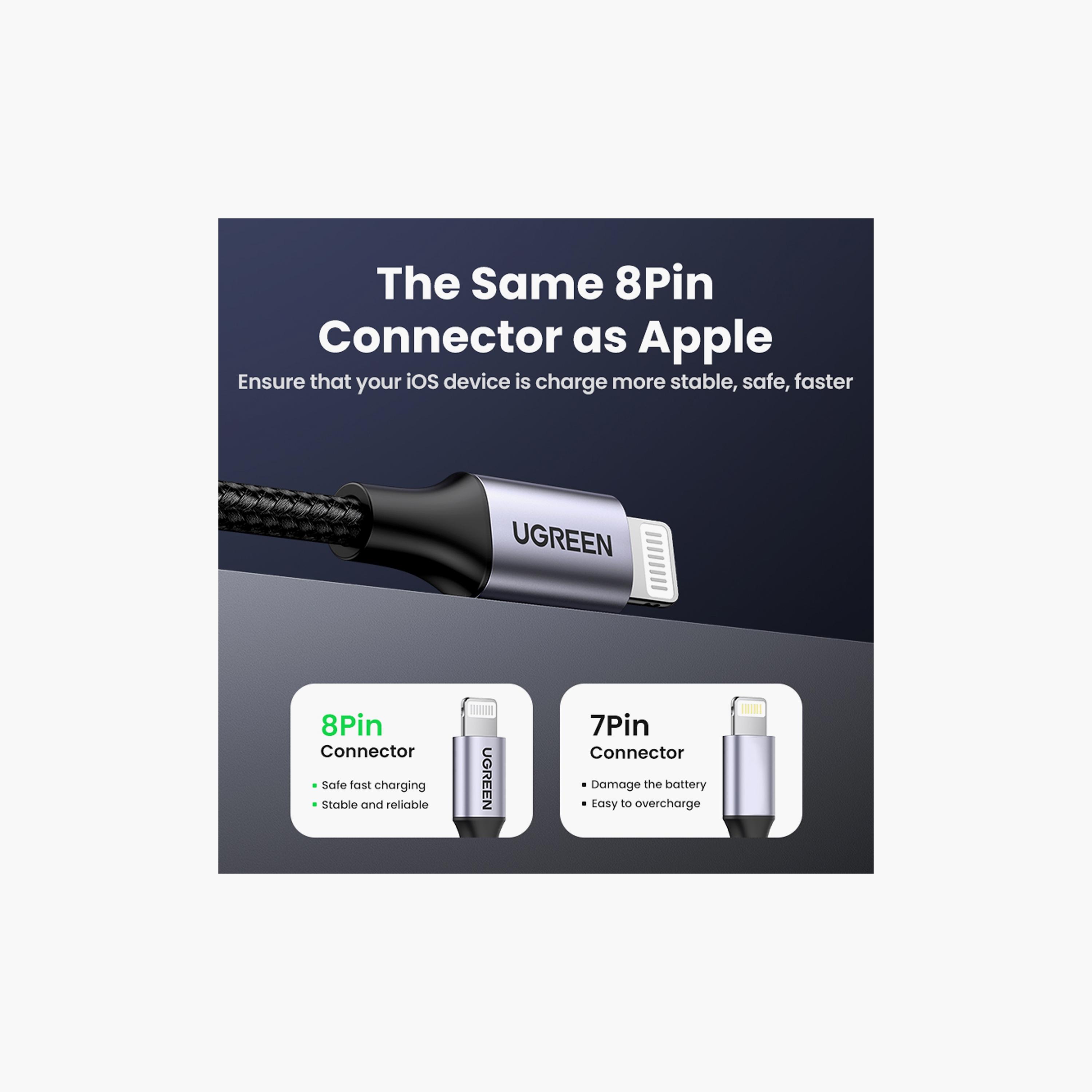 UGREEN Lightning to USB Cable Alu Case with Braided 2m - Black | 60158-electronics-portabledevices-image-5