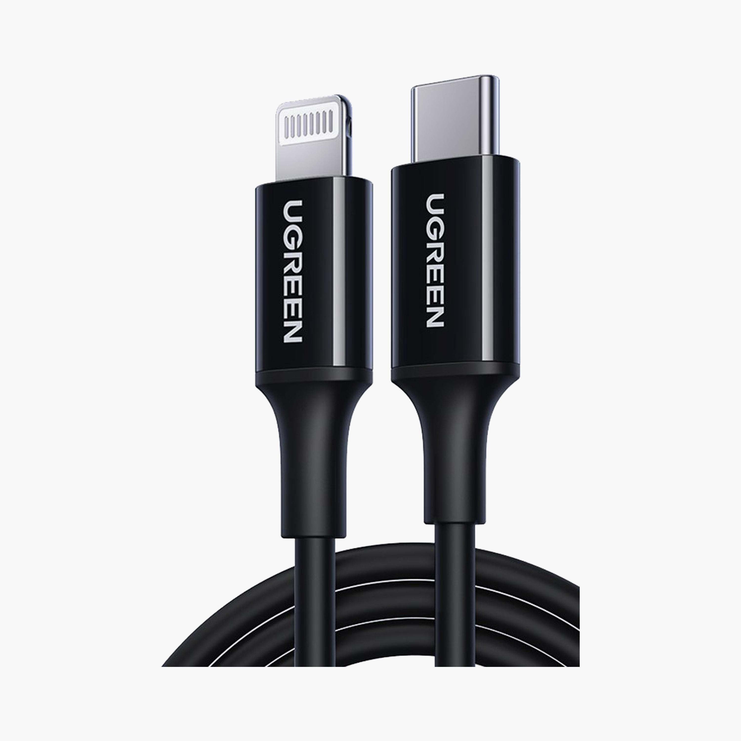 UGREEN USB-C to Lightning M/M Cable Rubber Shell 2m - Black | 60752-electronics-portabledevices-image-1