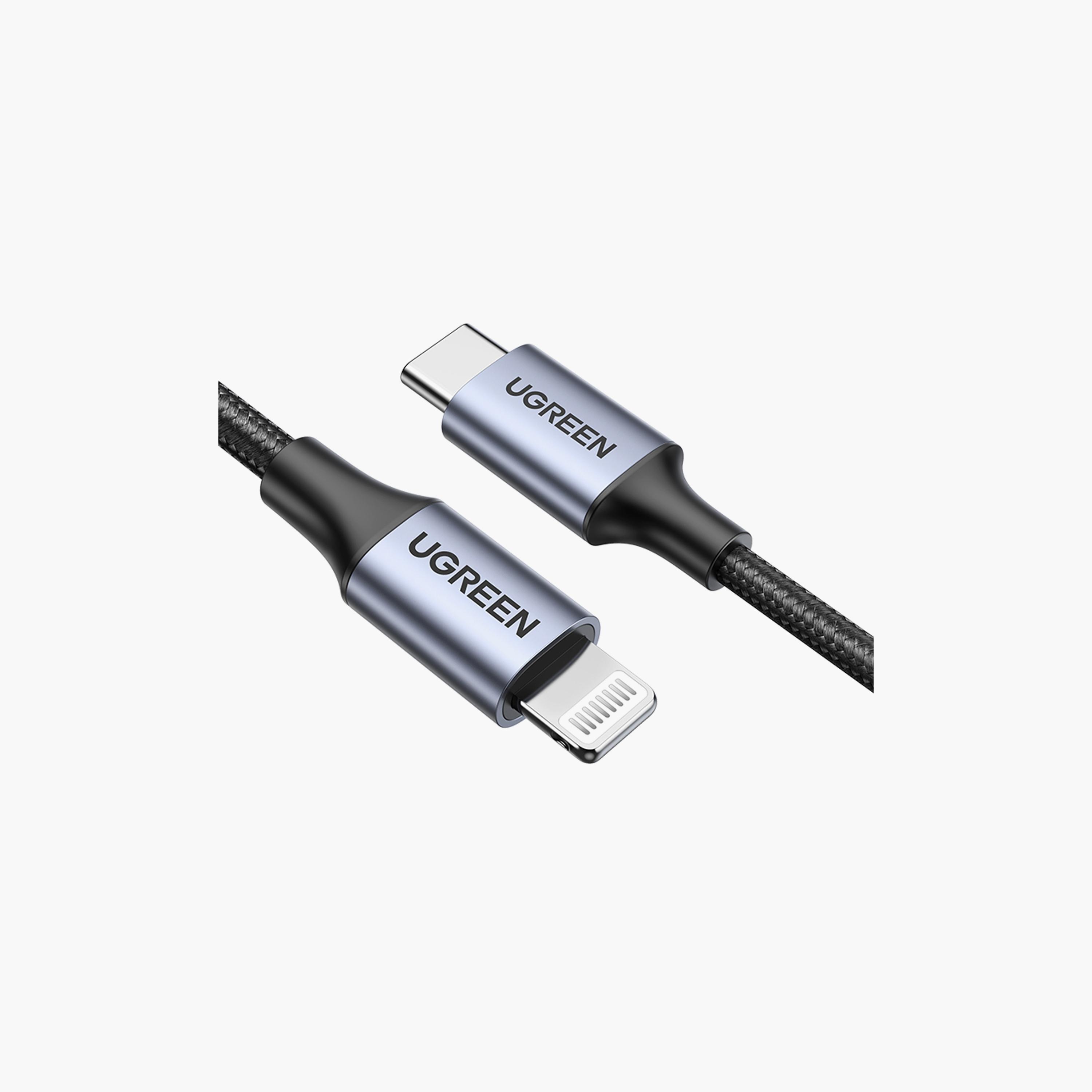 UGREEN USB-C to Lightning M/M Cable Aluminum Shell Braided 2m - Black | 60761-electronics-portabledevices-image-1