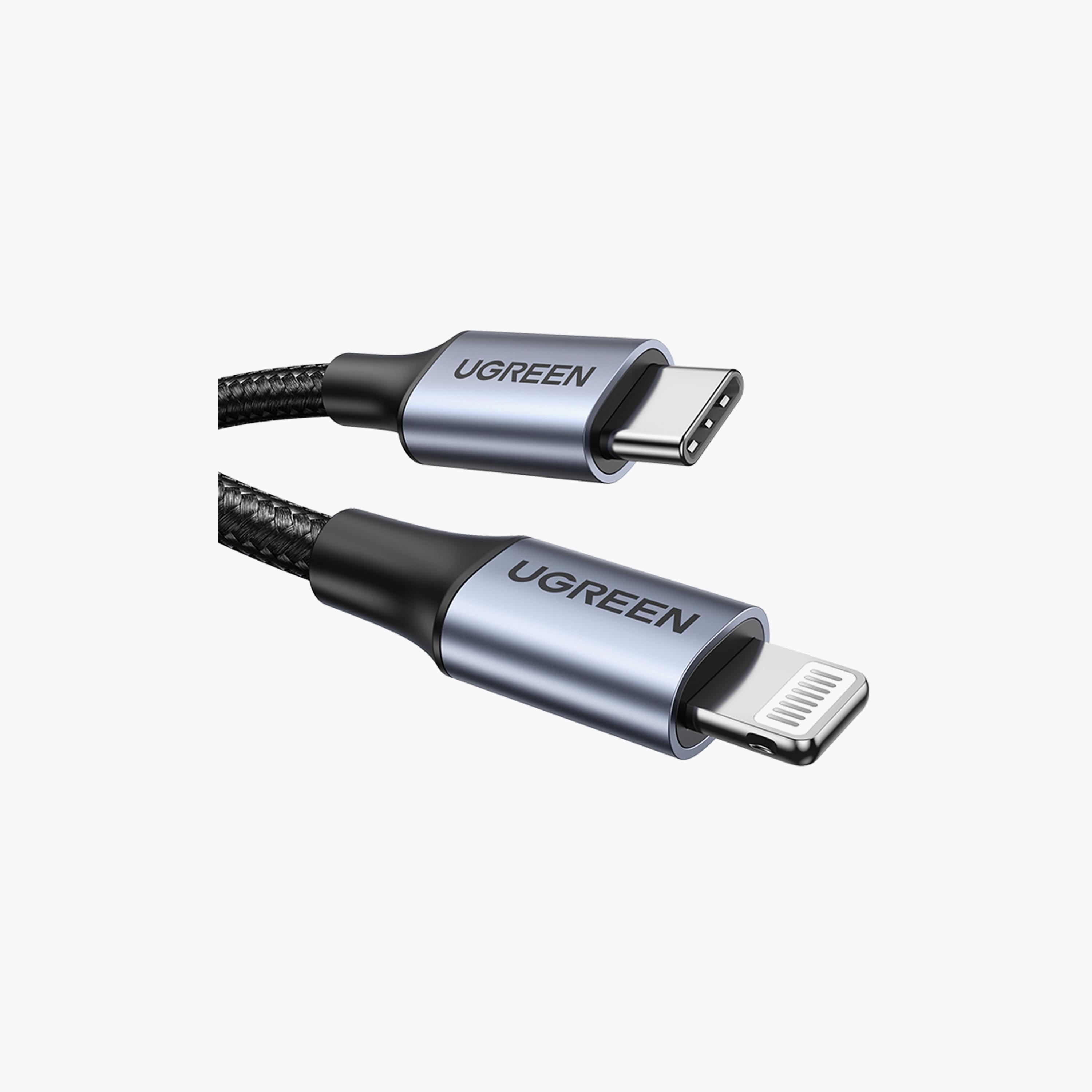 UGREEN USB-C to Lightning M/M Cable Aluminum Shell Braided 2m - Black | 60761-electronics-portabledevices-image-2