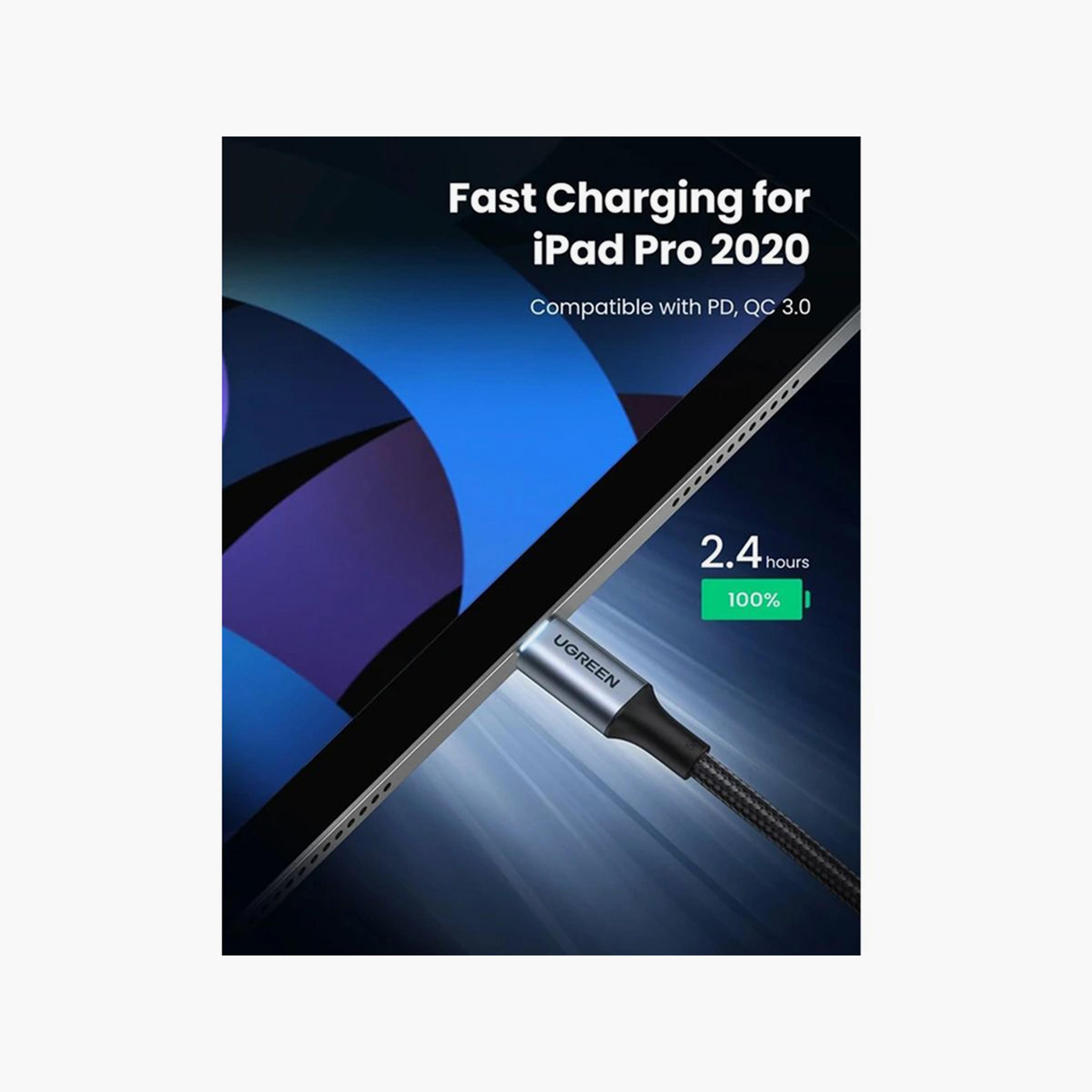 UGREEN Fast Charging Cable Braided USB-C to USB-C 1m 100W - Black | 70427-electronics-portabledevices-image-5