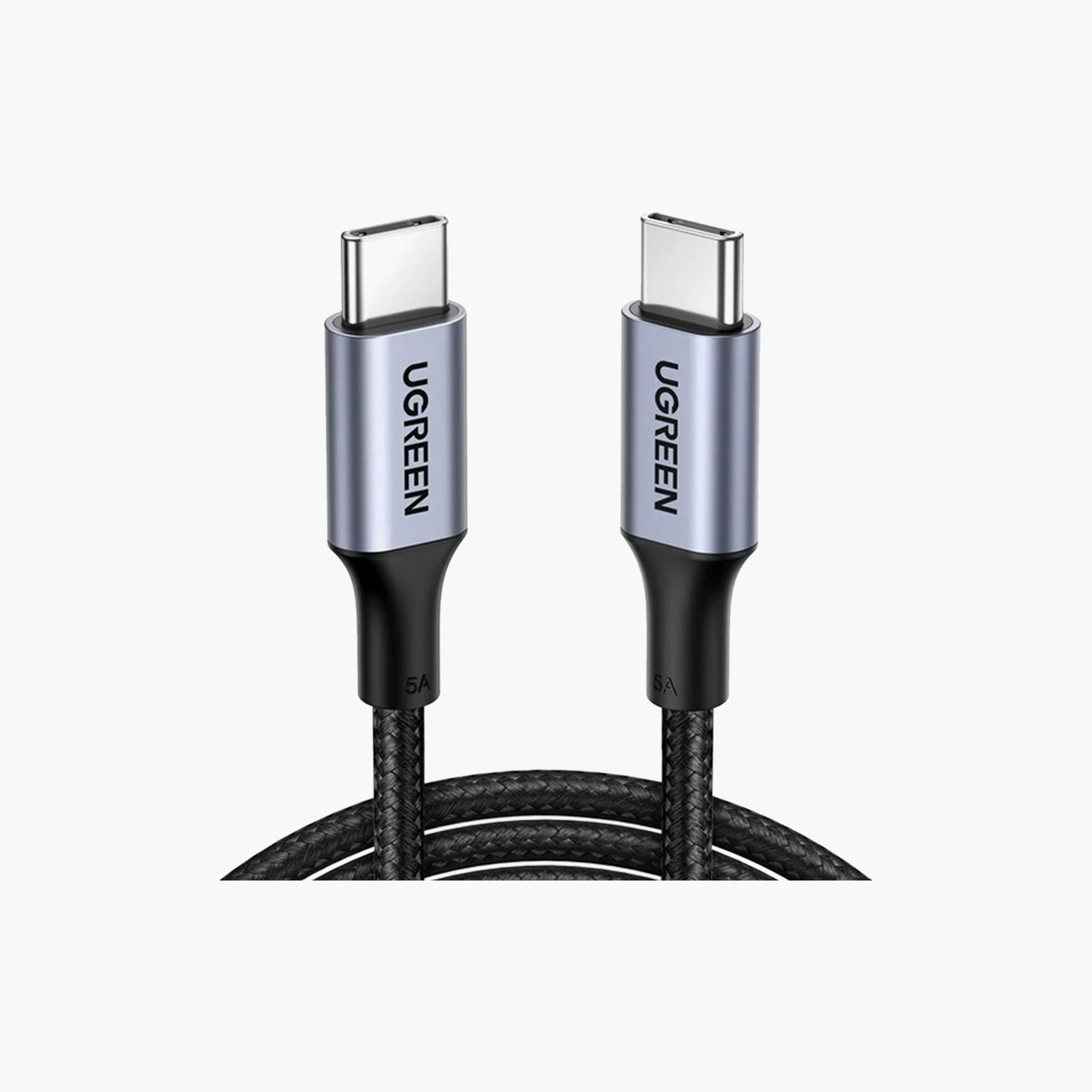 UGREEN Fast Charging Cable Braided USB-C to USB-C 2m 100W - Black | 70429-electronics-portabledevices-image-1