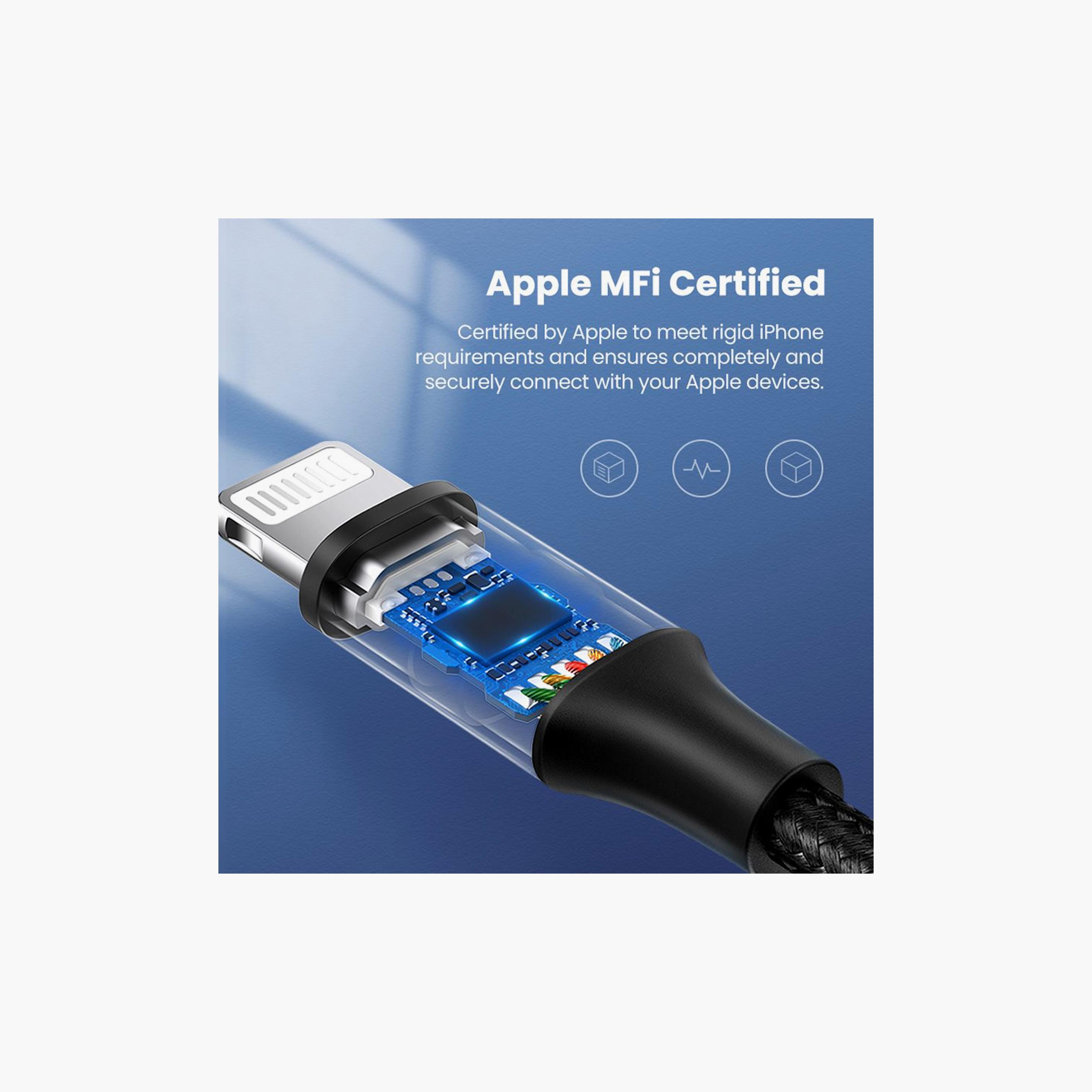 UGREEN Lightning to 3.5mm Aux Cable Aluminum Shell with Braided 1m - Black | 70509-electronics-portabledevices-image-3