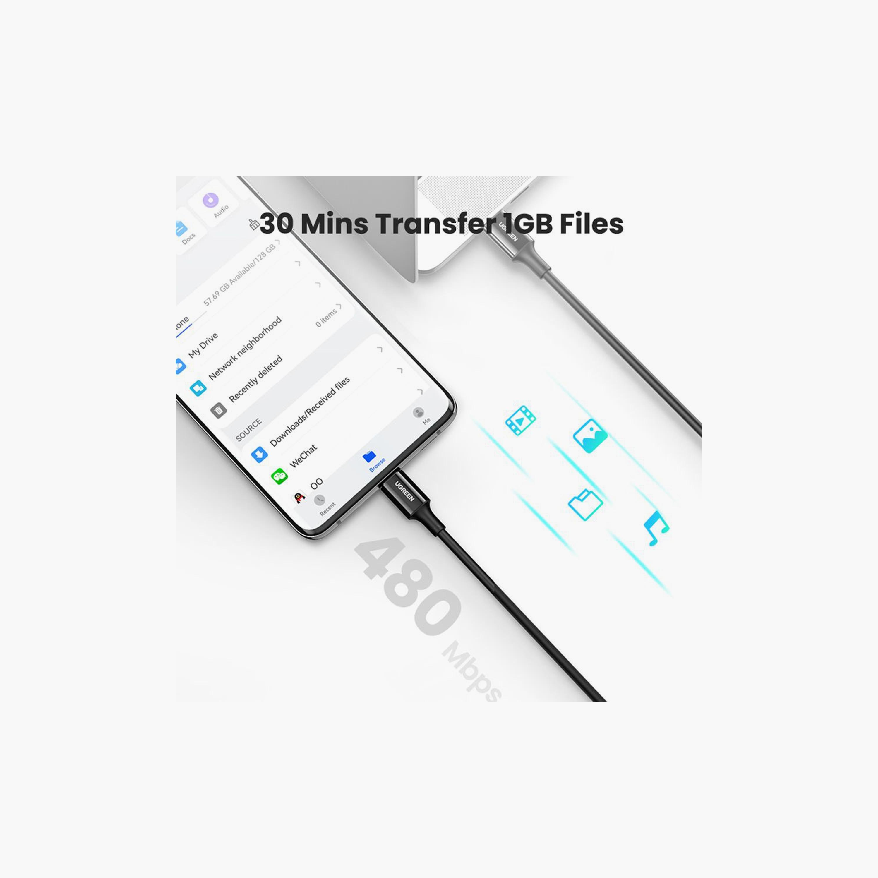 UGREEN USB-C 2.0 Charging Cable 100W 1m - Black | 80371-electronics-portabledevices-image-6
