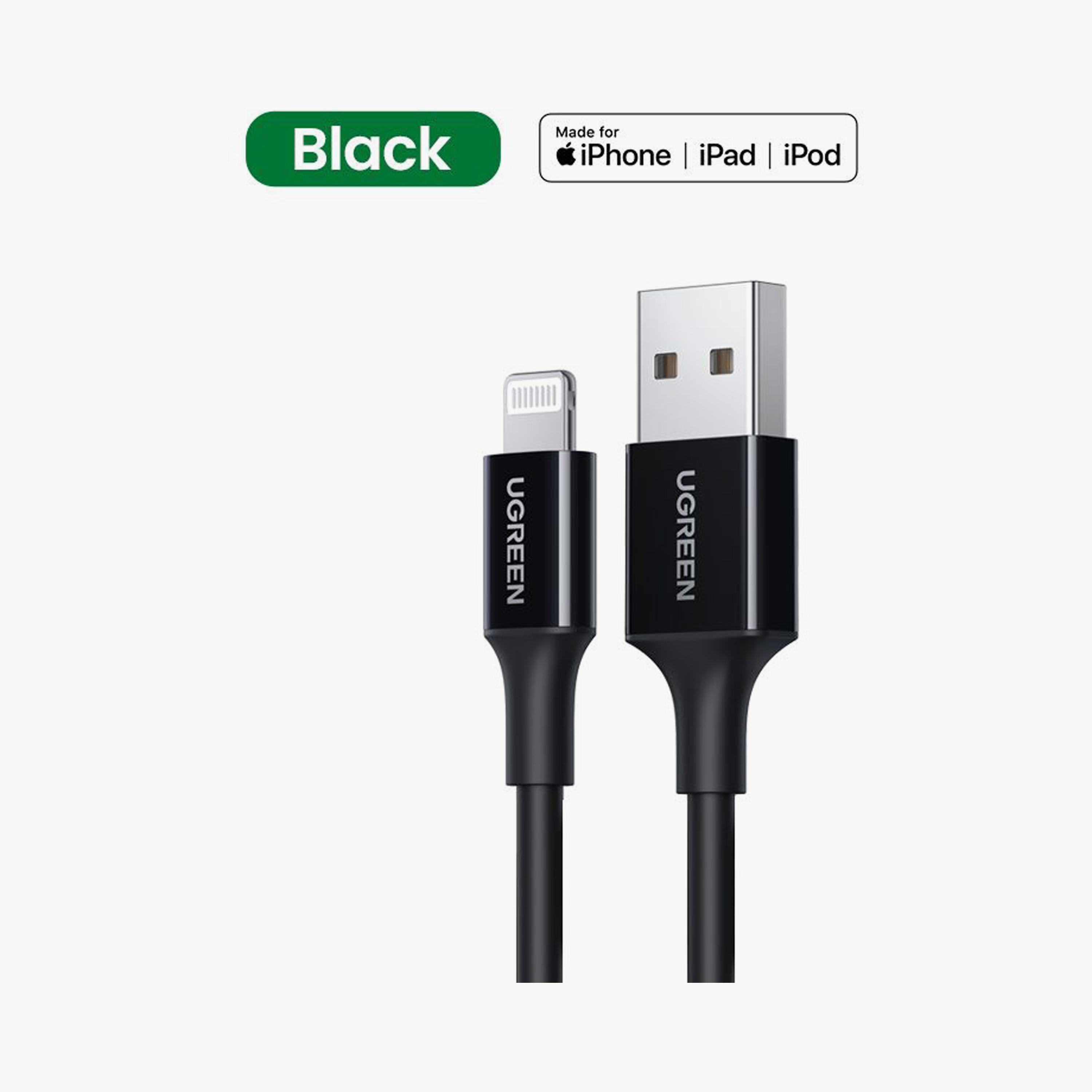UGREEN Charging and Sync Data Cable USB to Lightning 2m - Black | 80823-electronics-portabledevices-image-2
