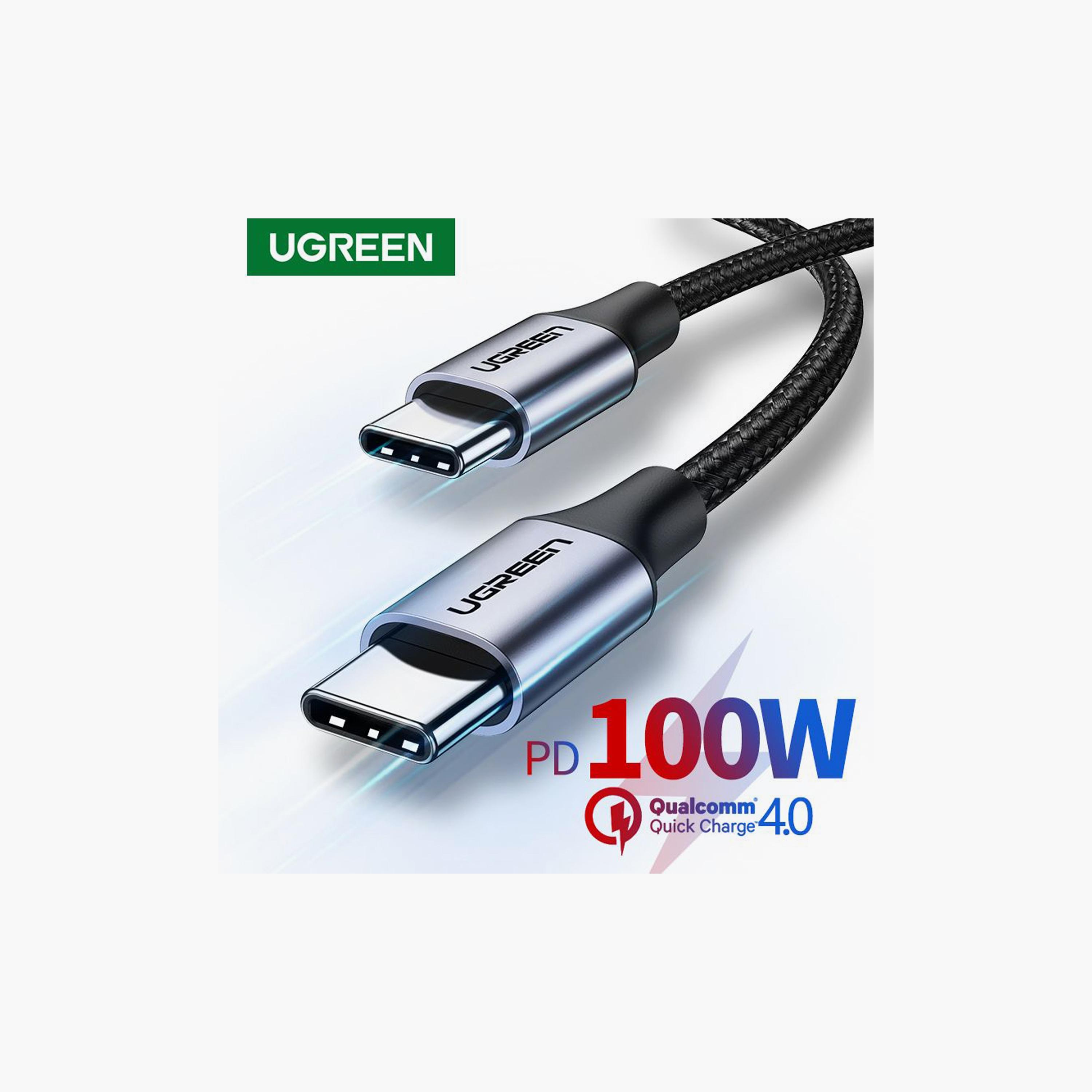 UGREEN Cable USB-C To USB-C Nickel Plating Aluminum Shell 100W 3m - Black | 90120-electronics-portabledevices-image-2