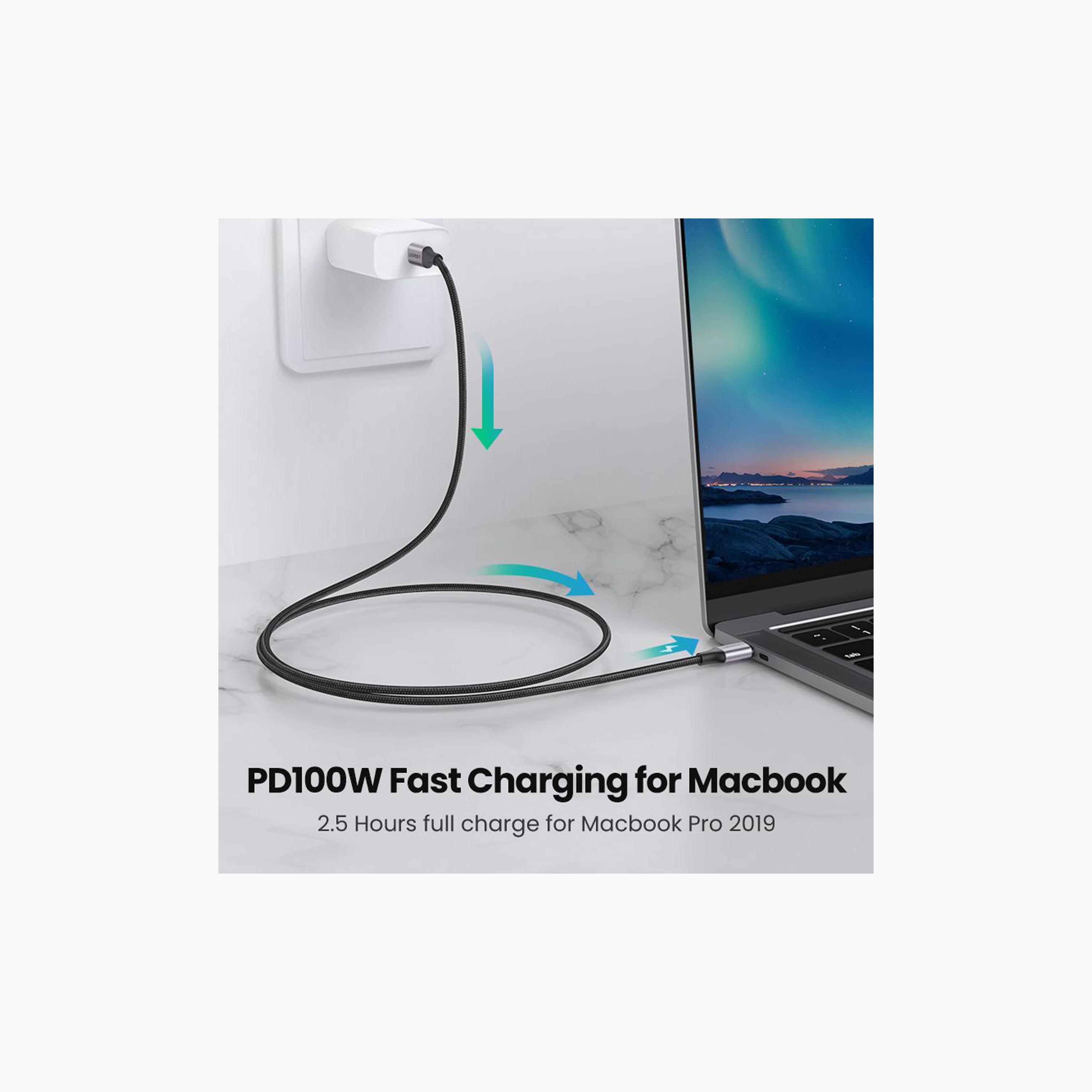 UGREEN Cable USB-C To USB-C Nickel Plating Aluminum Shell 100W 3m - Black | 90120-electronics-portabledevices-image-3