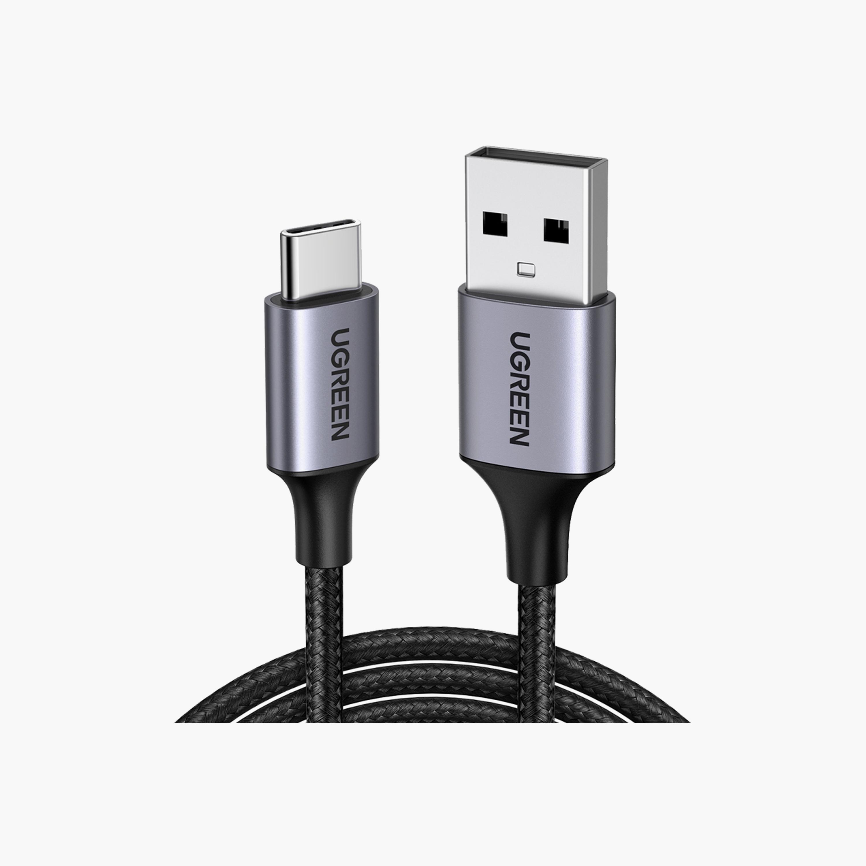 UGREEN Aluminum Braided Charging and Sync Data Cable USB to USB-C 1m - Black | 60126B-electronics-portabledevices-image-1