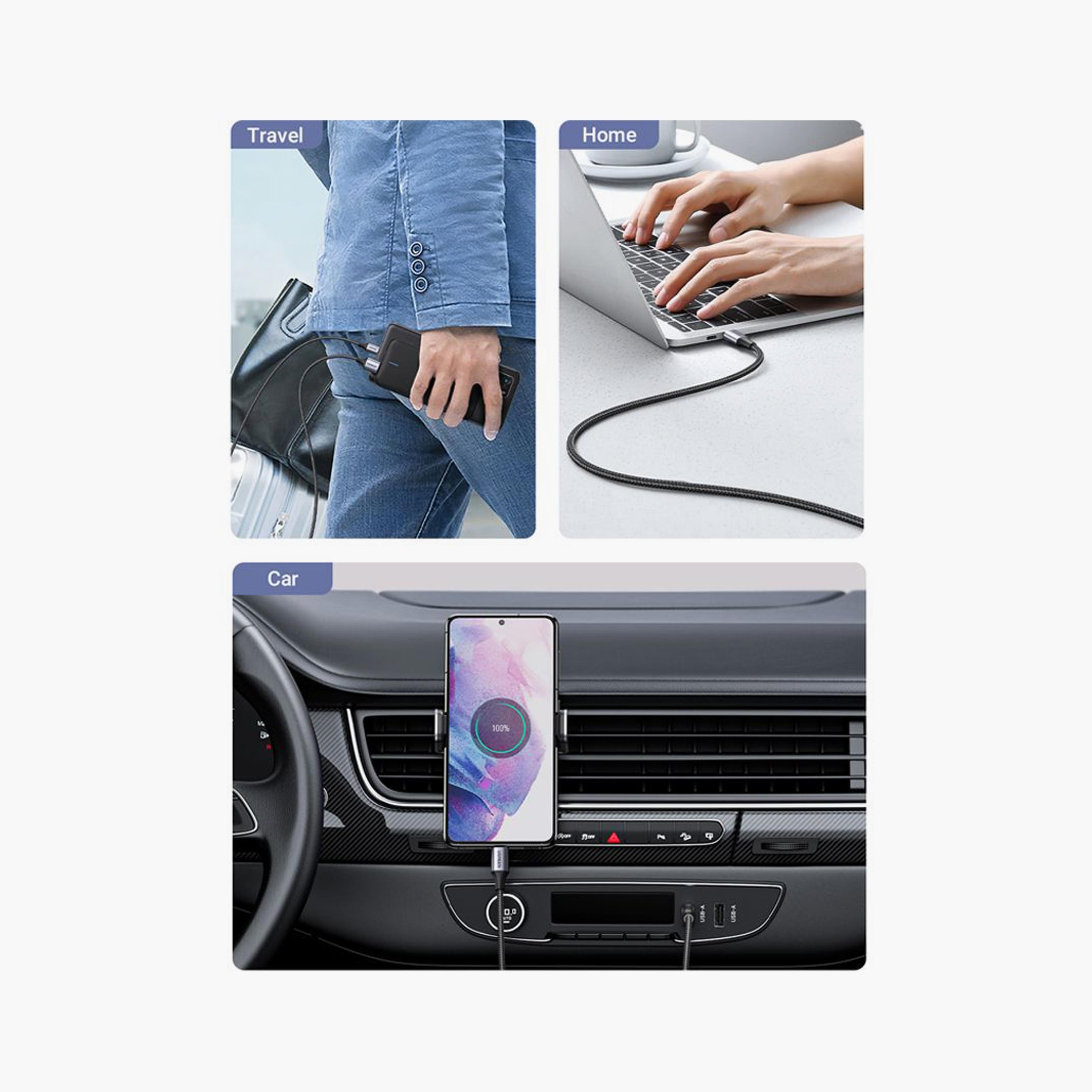 UGREEN Aluminum Braided Charging and Sync Data Cable USB to USB-C 1m - Black | 60126B-electronics-portabledevices-image-6