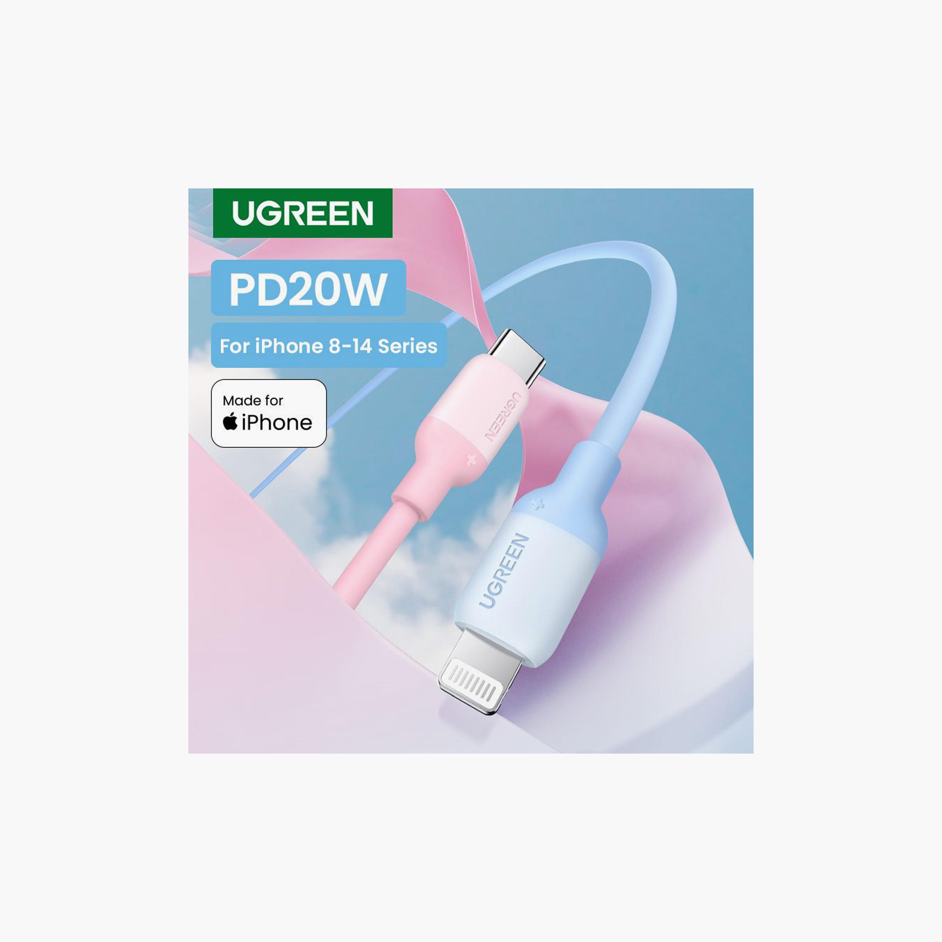 UGREEN USB-C to Lightning Silicone Cable 1m - Navy Blue | 20313-electronics-portabledevices-image-3