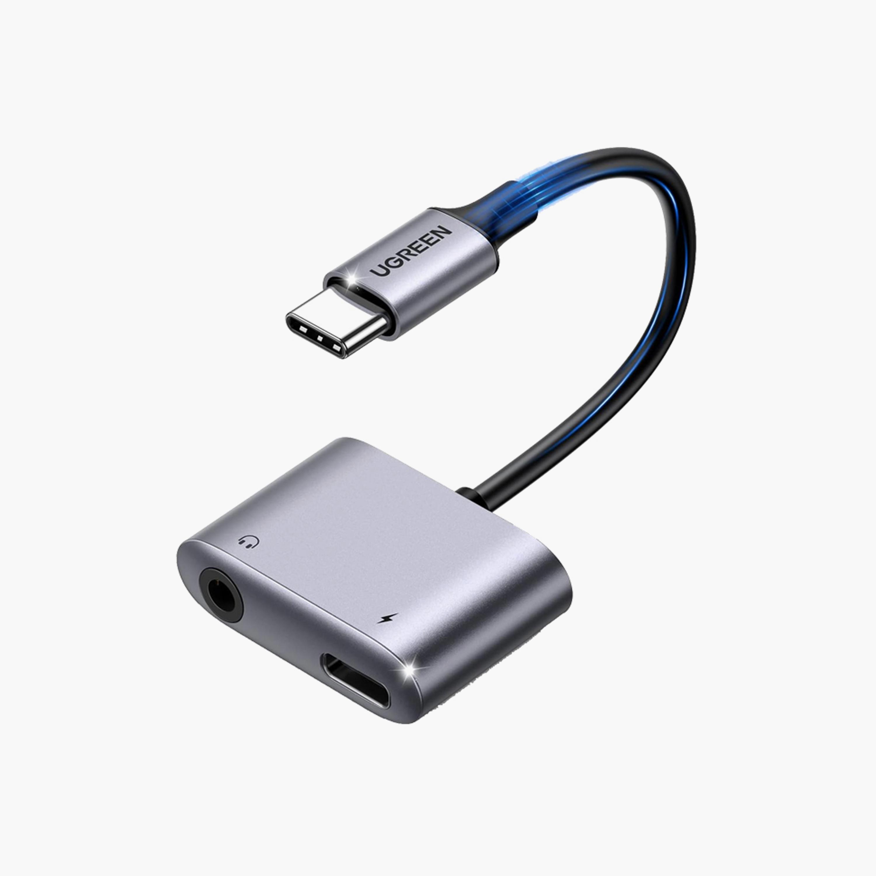 UGREEN Audio Cable USB-C To AUX 3.5mm and Charging Port USB-C - Grey | 60164-electronics-portabledevices-image-1
