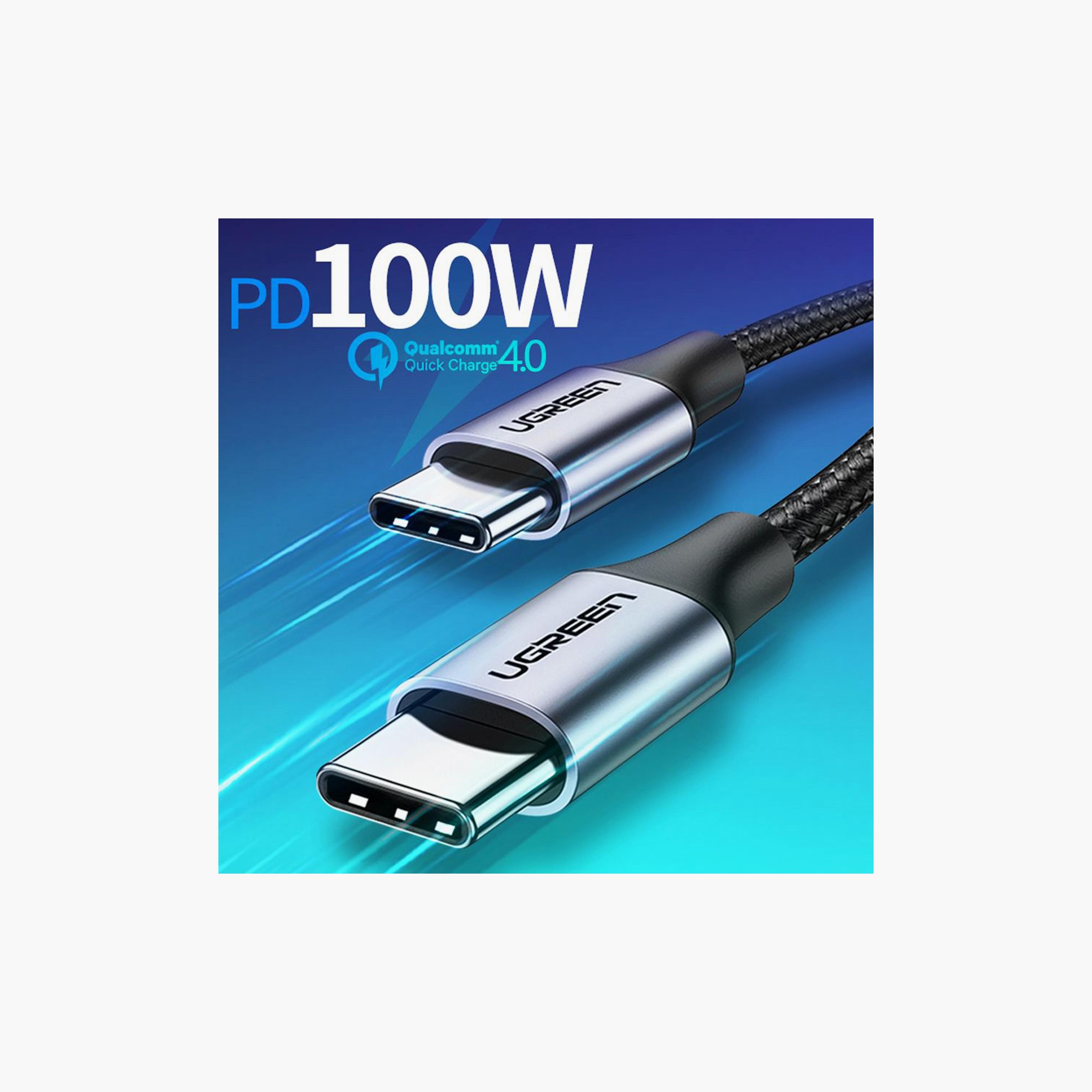UGREEN USB 2.0 C M/M Round Cable Nickel Plating Aluminum Shell 2m - Black Grey | 50152-electronics-portabledevices-image-4