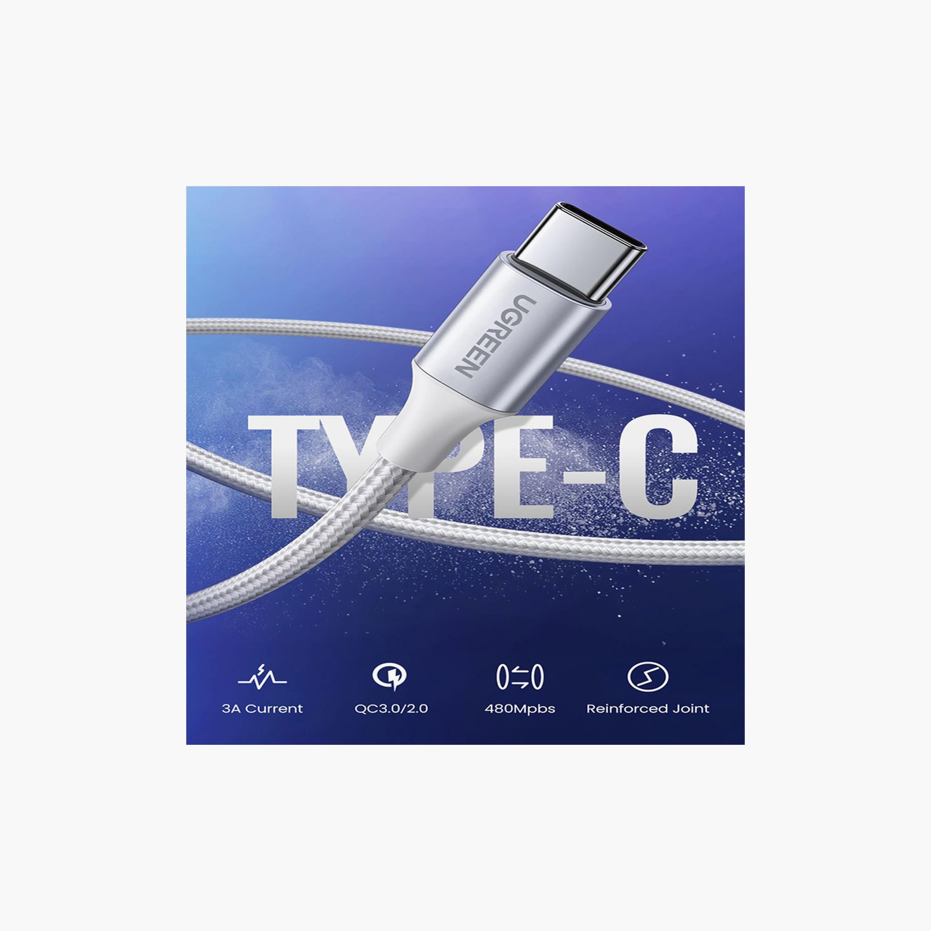 UGREEN USB-C Male to USB 2.0 Male Cable Aluminum Braid 3m - Silver | 60409-electronics-portabledevices-image-4