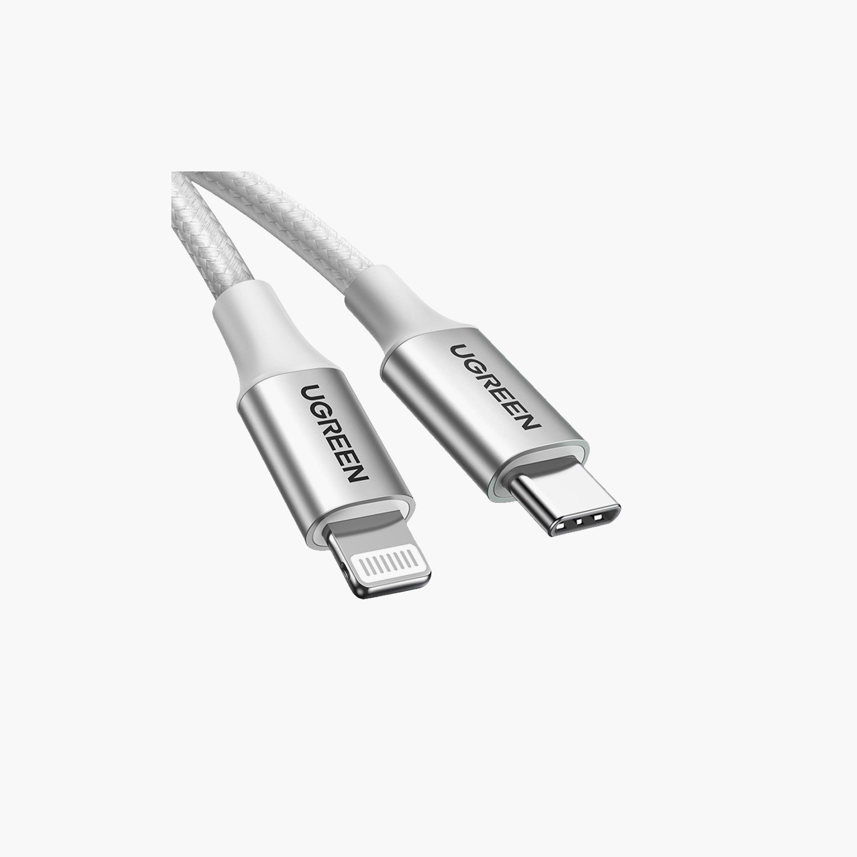 UGREEN USB-C to Lightning Cable Braided 2m - Silver | 70525-electronics-portabledevices-image-1