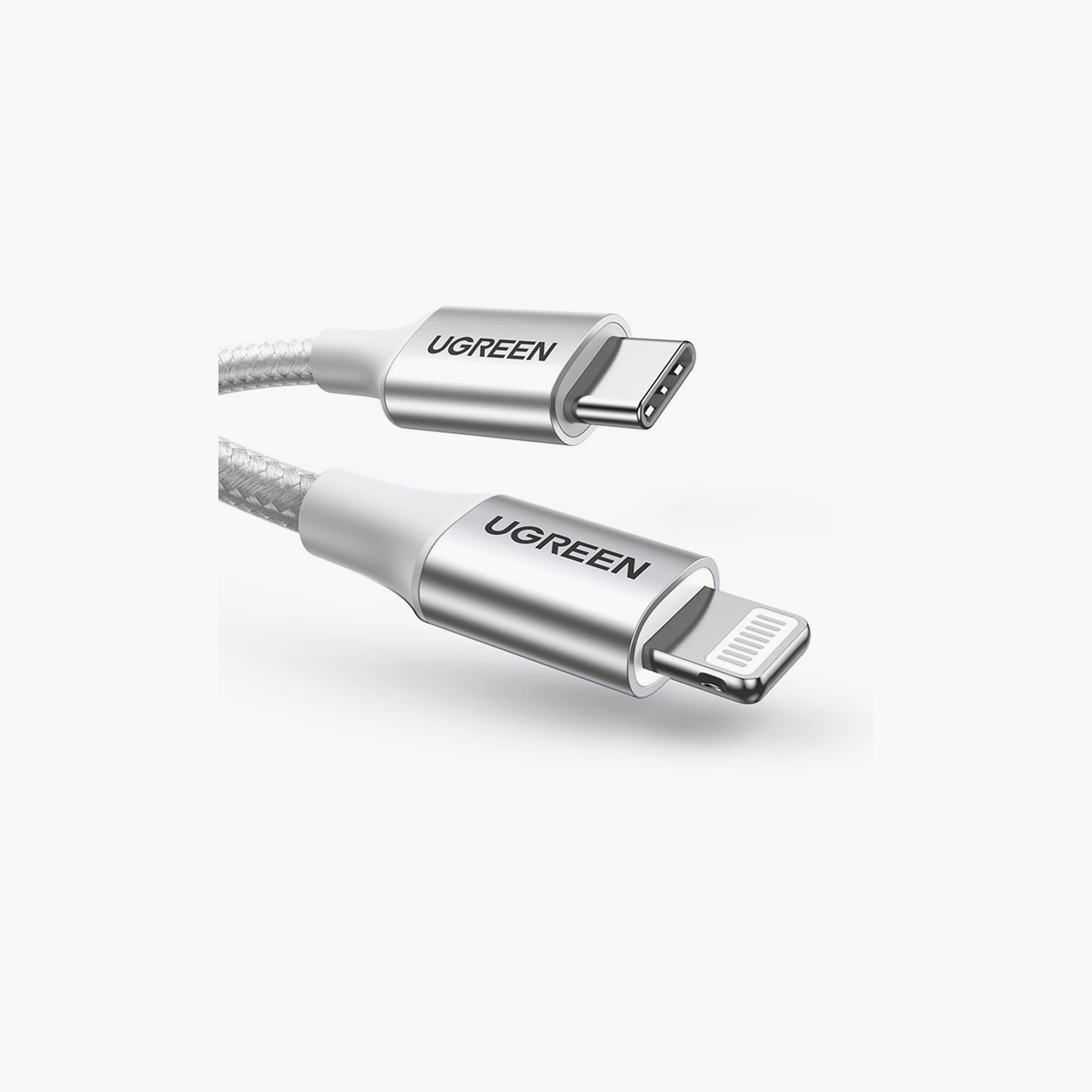 UGREEN USB-C to Lightning Cable Braided 2m - Silver | 70525-electronics-portabledevices-image-2