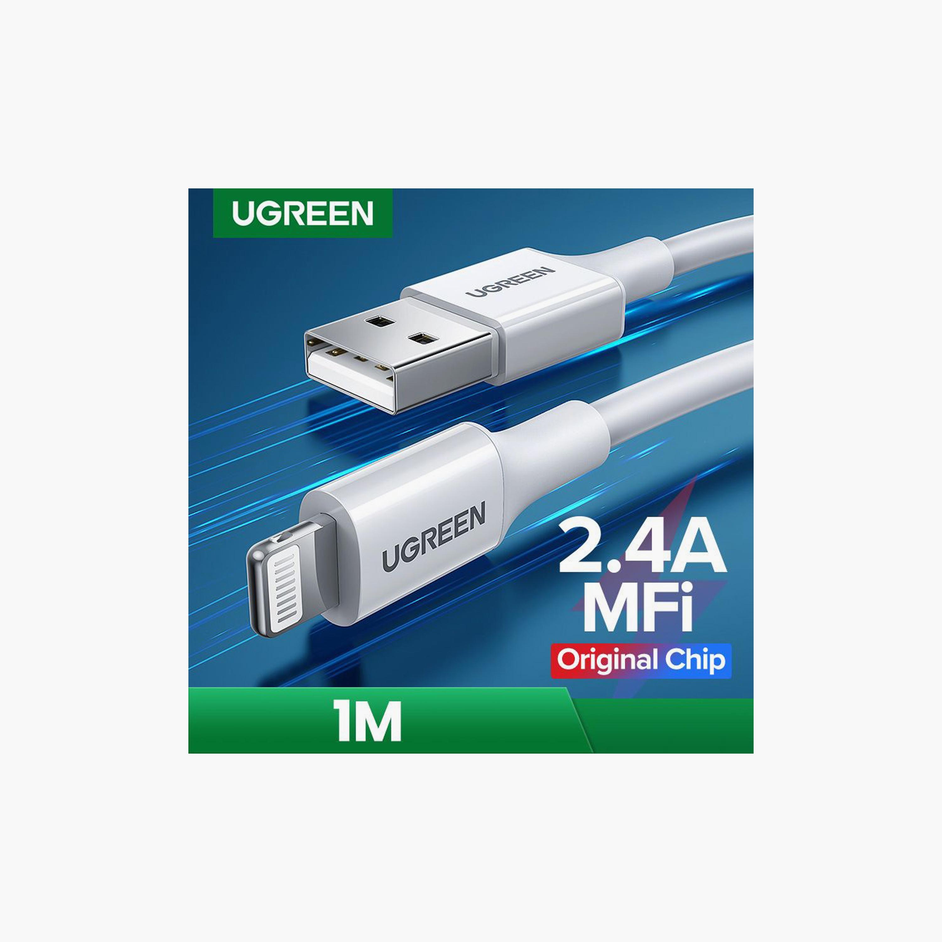 UGREEN Charging and Sync Data Cable USB to Lightning 1m - White | 20728-electronics-portabledevices-image-4
