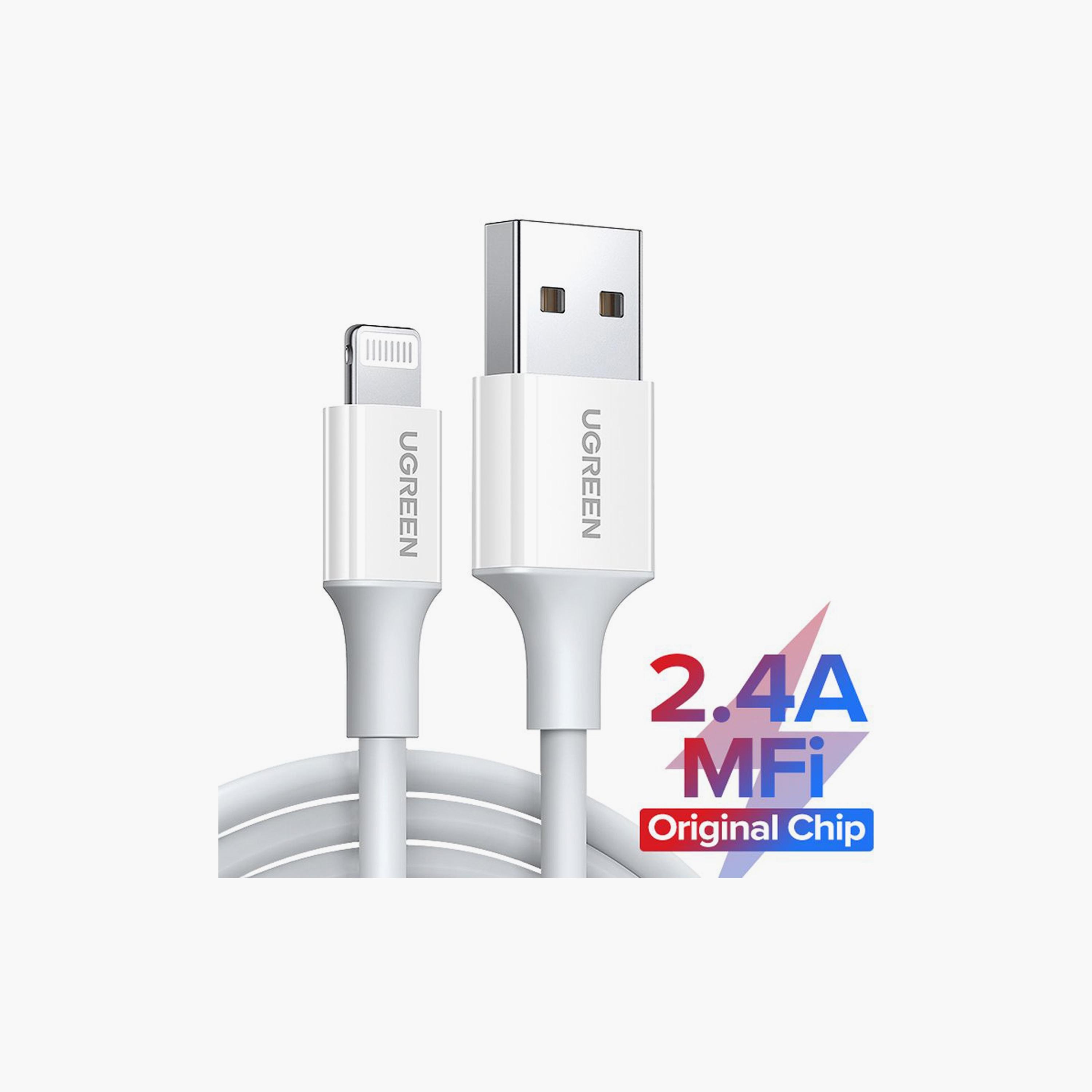 UGREEN Charging and Sync Data Cable USB to Lightning 1m - White | 20728-electronics-portabledevices-image-5