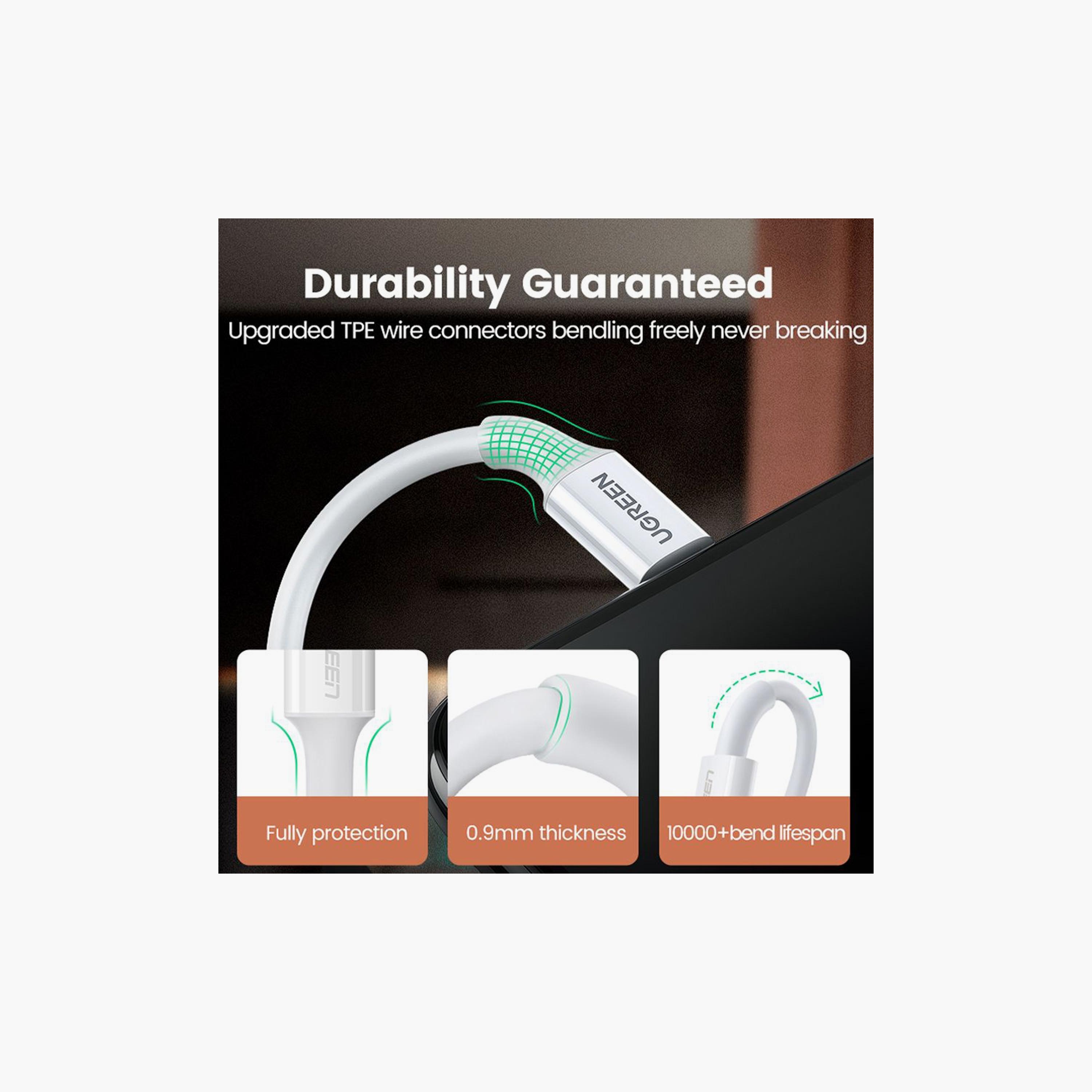 UGREEN Charging and Sync Data Cable USB to Lightning 1m - White | 20728-electronics-portabledevices-image-6