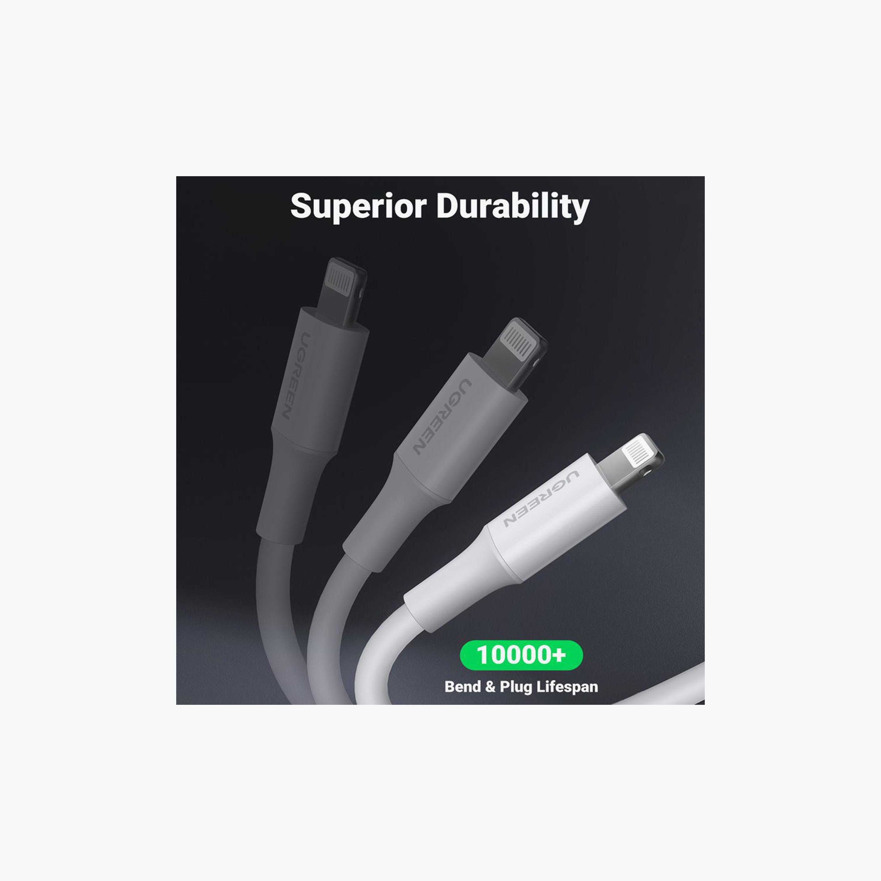 UGREEN Charging and Sync Data Cable USB to Lightning 2m - White | 20730-electronics-portabledevices-image-5