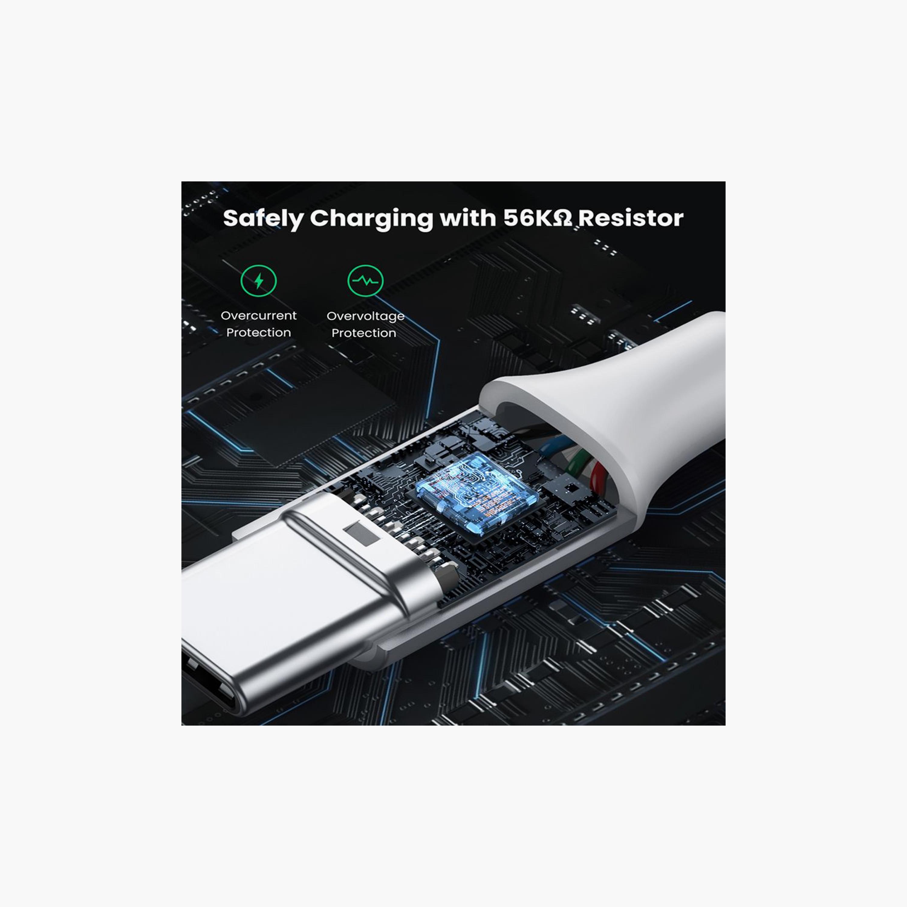 UGREEN Aluminum Braided Charging and Sync Data Cable USB to USB-C 1m - White | 60131-electronics-portabledevices-image-5