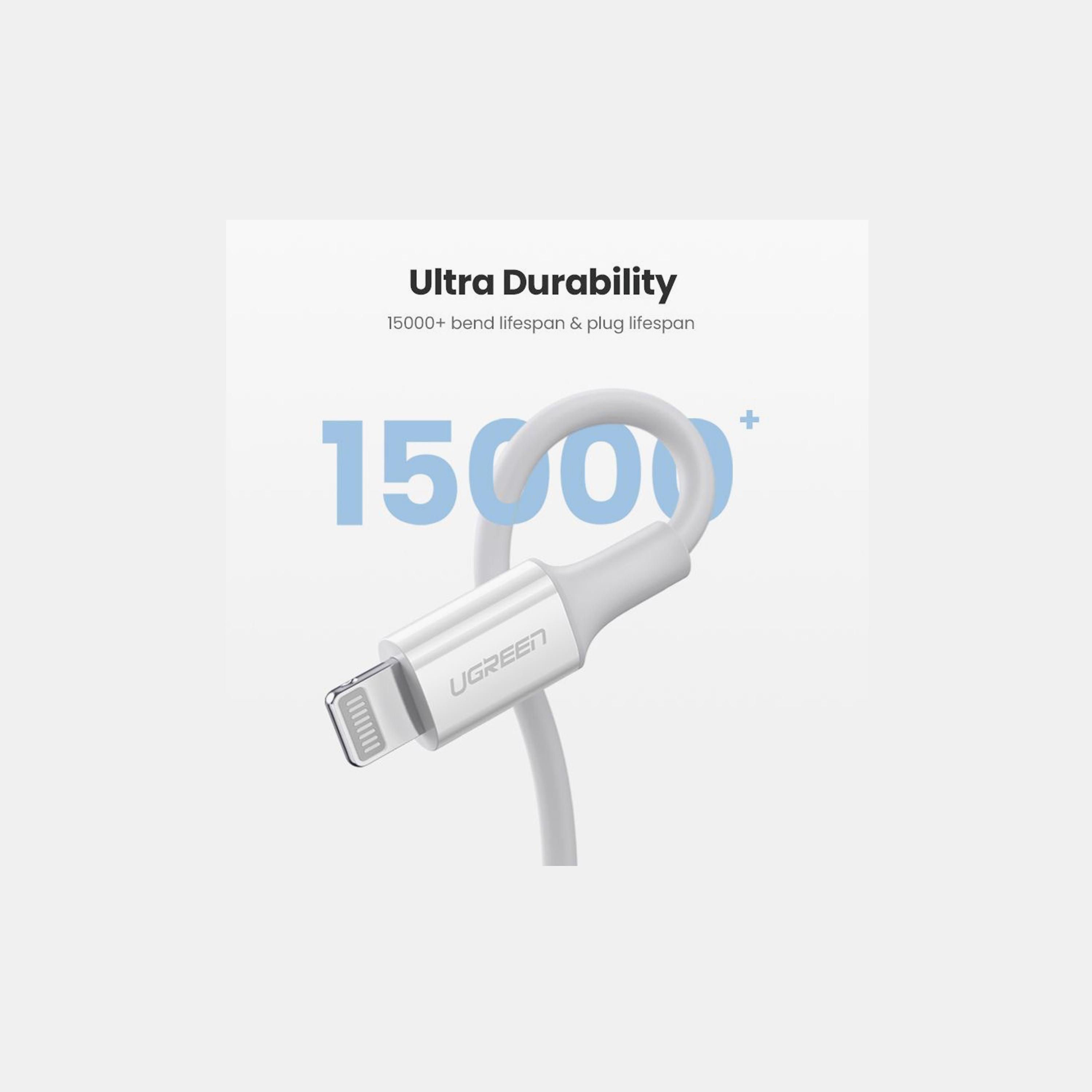 UGREEN USB-C to Lightning M/M Cable Rubber Shell 2m - White | 60749-electronics-portabledevices-image-5