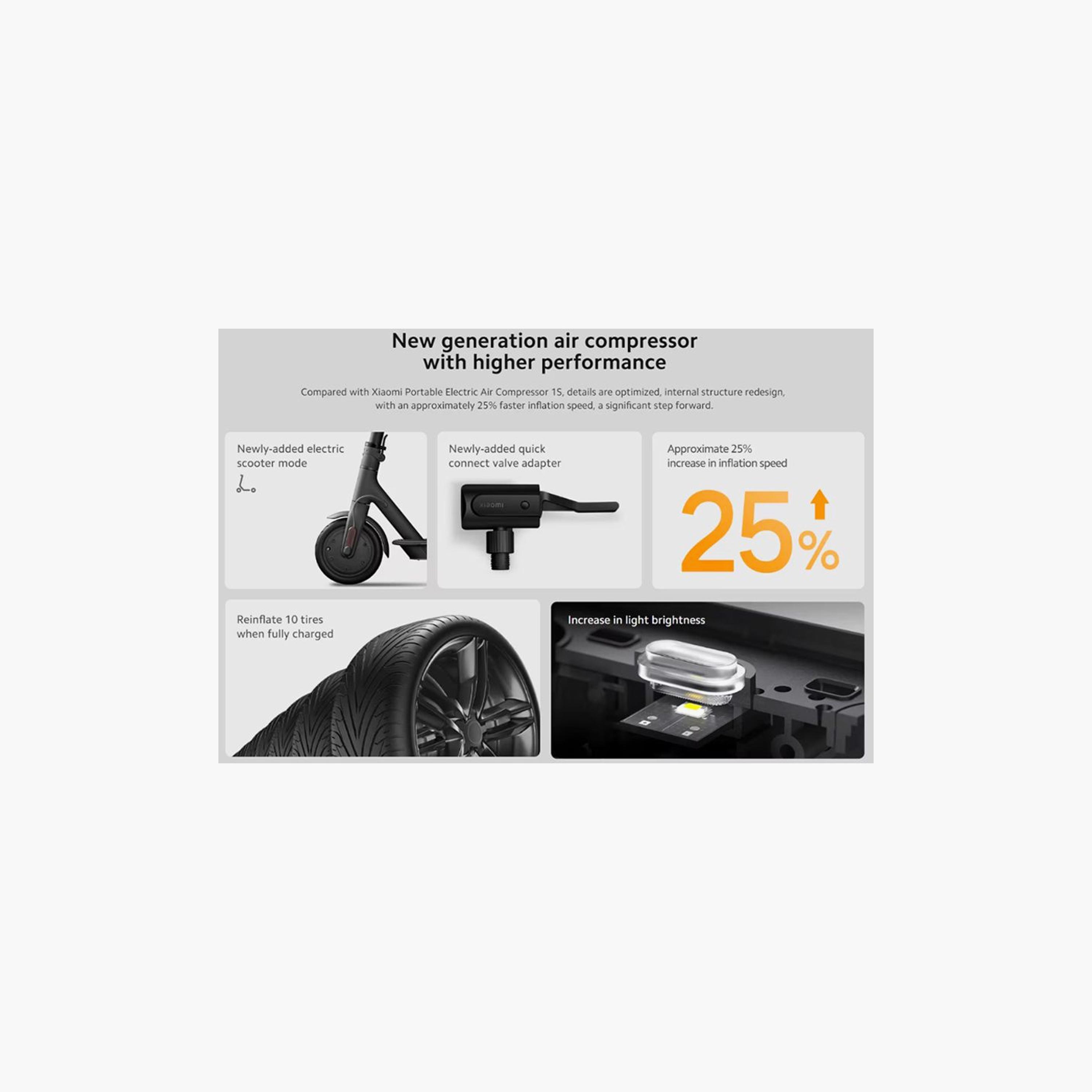 Xiaomi Portable Electric Air Compressor 2 2000mAh - Black | BHR7112GL-electronics-portabledevices-image-5