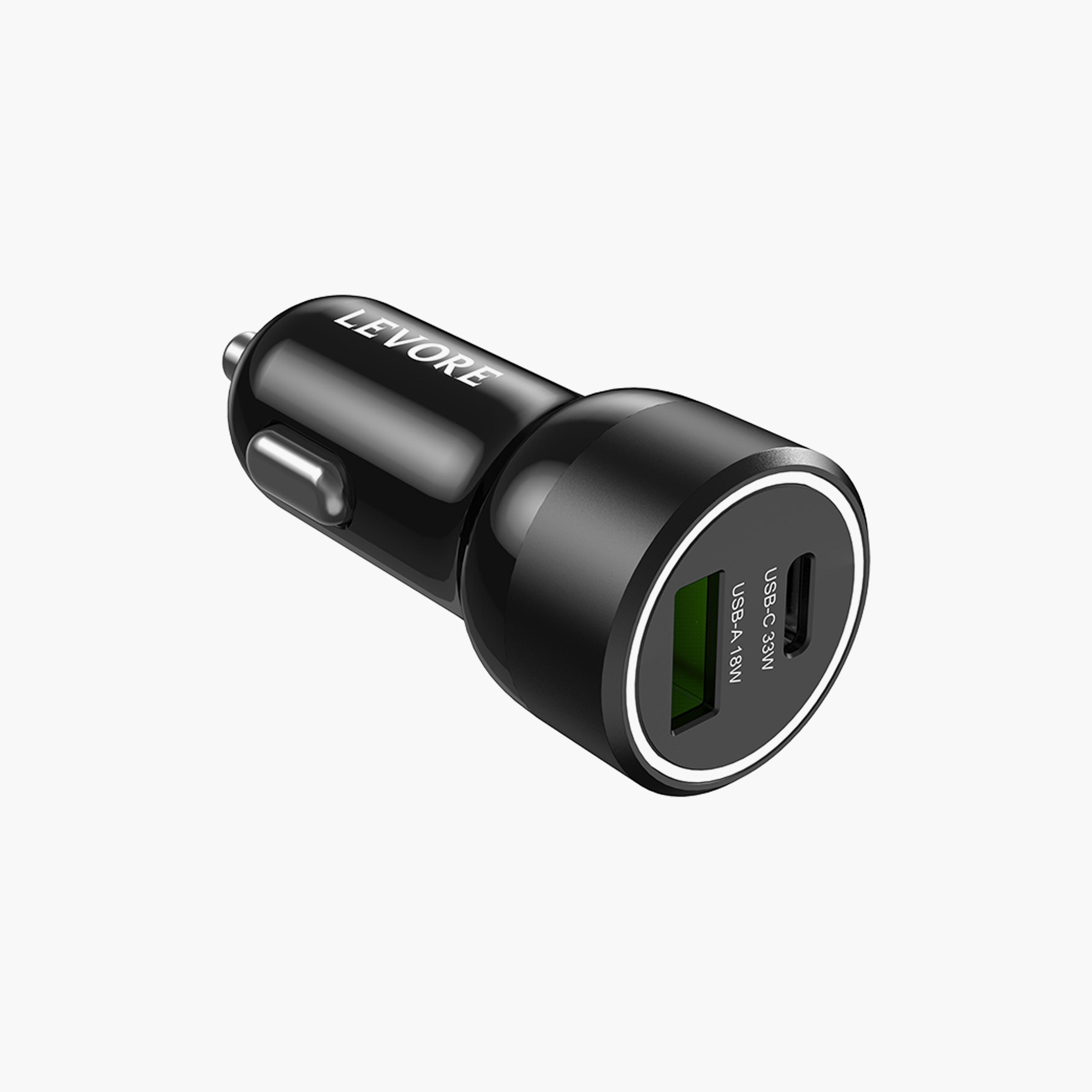 Levore Car Charger 51W USB-C PD and USB-A- Black | LGC121-BK-electronics-accessories-mobileaccesories-image-1
