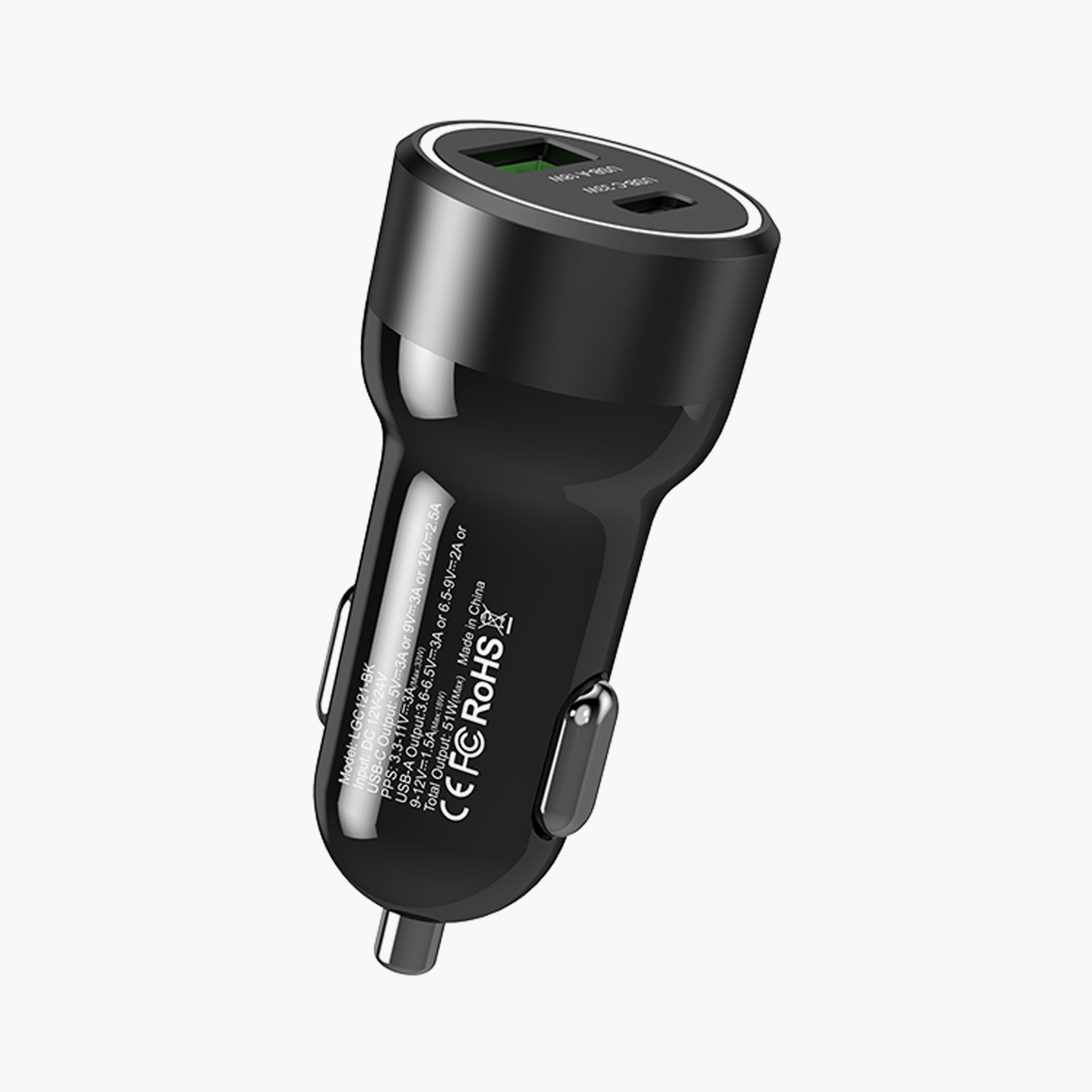 Levore Car Charger 51W USB-C PD and USB-A- Black | LGC121-BK-electronics-accessories-mobileaccesories-image-2
