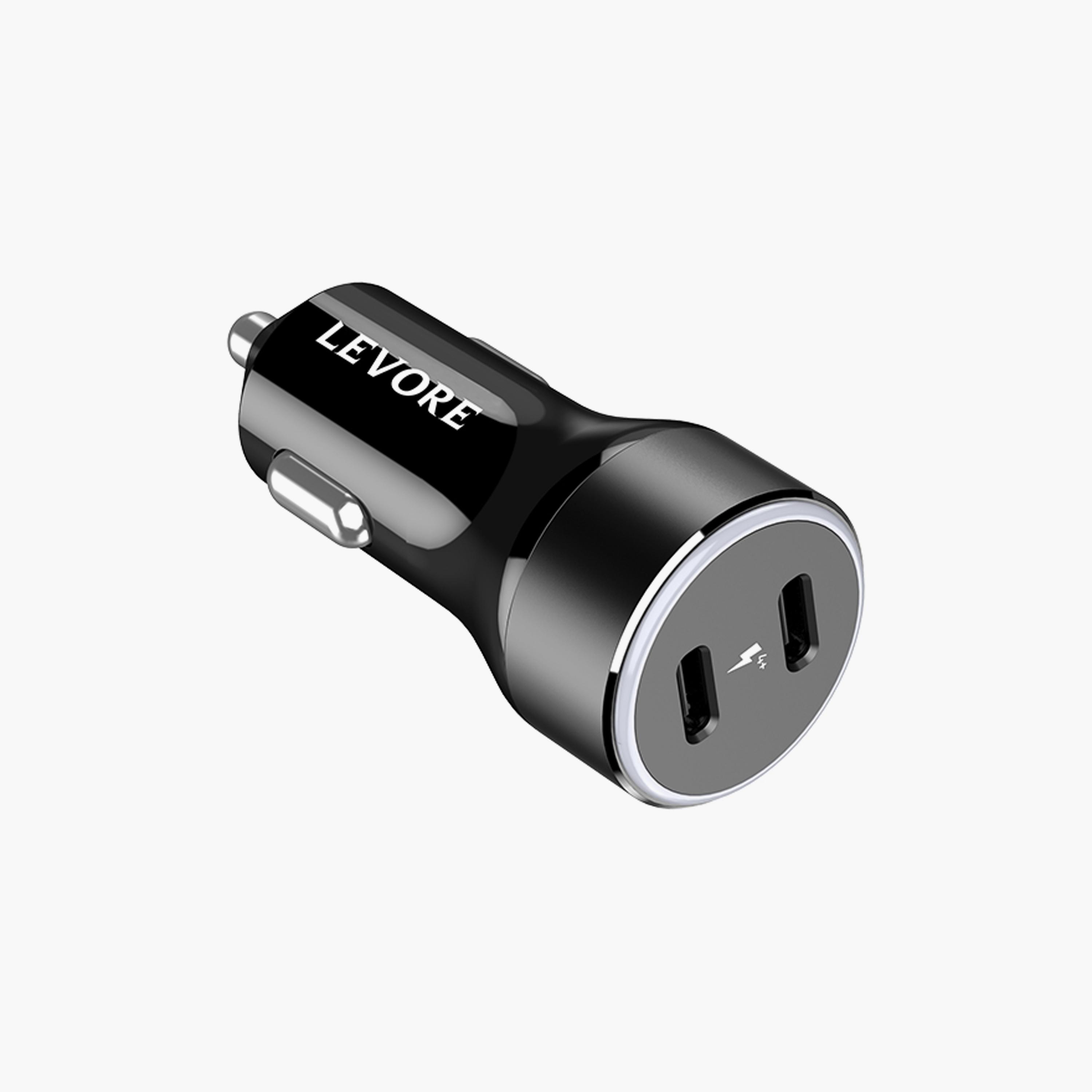 Levore Car Charger 54W 2X USB-C PD Ports - Black | LGC122-BK-electronics-accessories-mobileaccesories-image-1