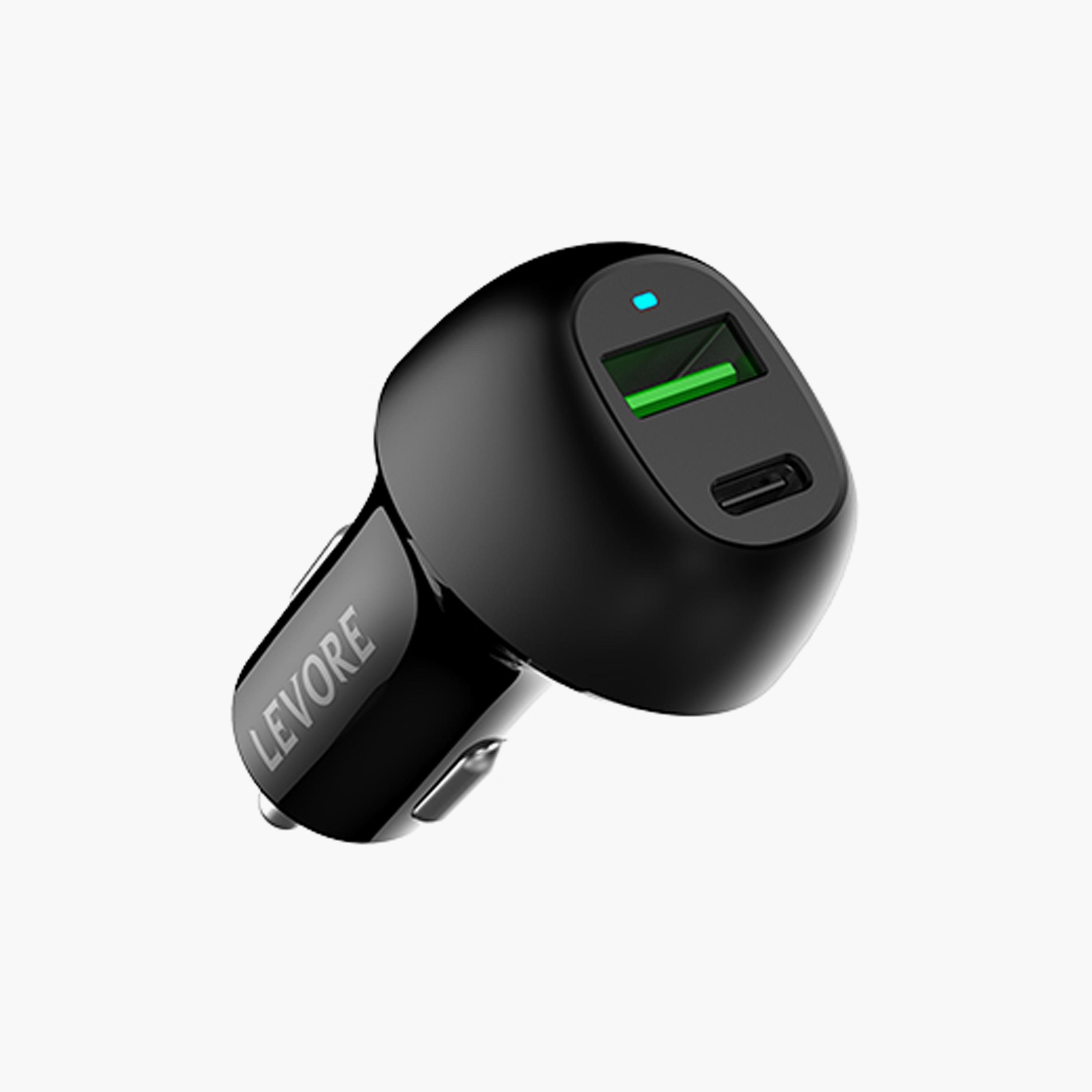 Levore Car Charger 45W USB-C PD and USB - Black | LGC123-BK-electronics-accessories-mobileaccesories-image-1