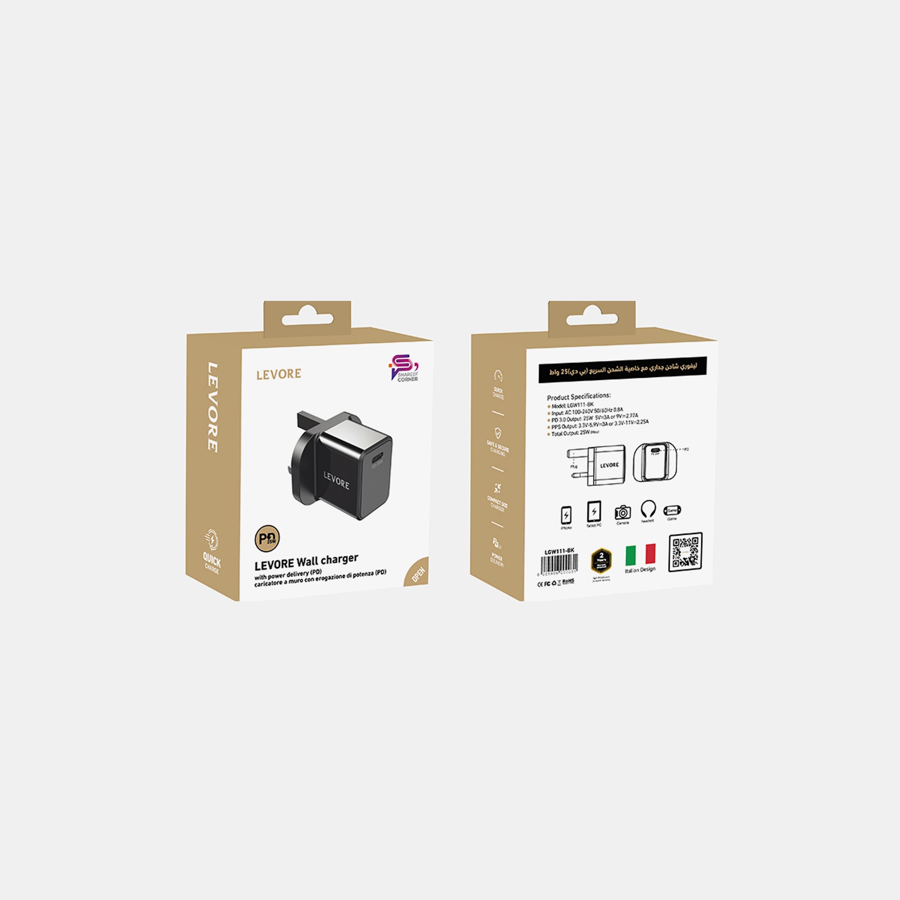Levore Wall Charger 25W USB-C PD Adapter - Black | LGW111-BK-electronics-accessories-mobileaccesories-image-5