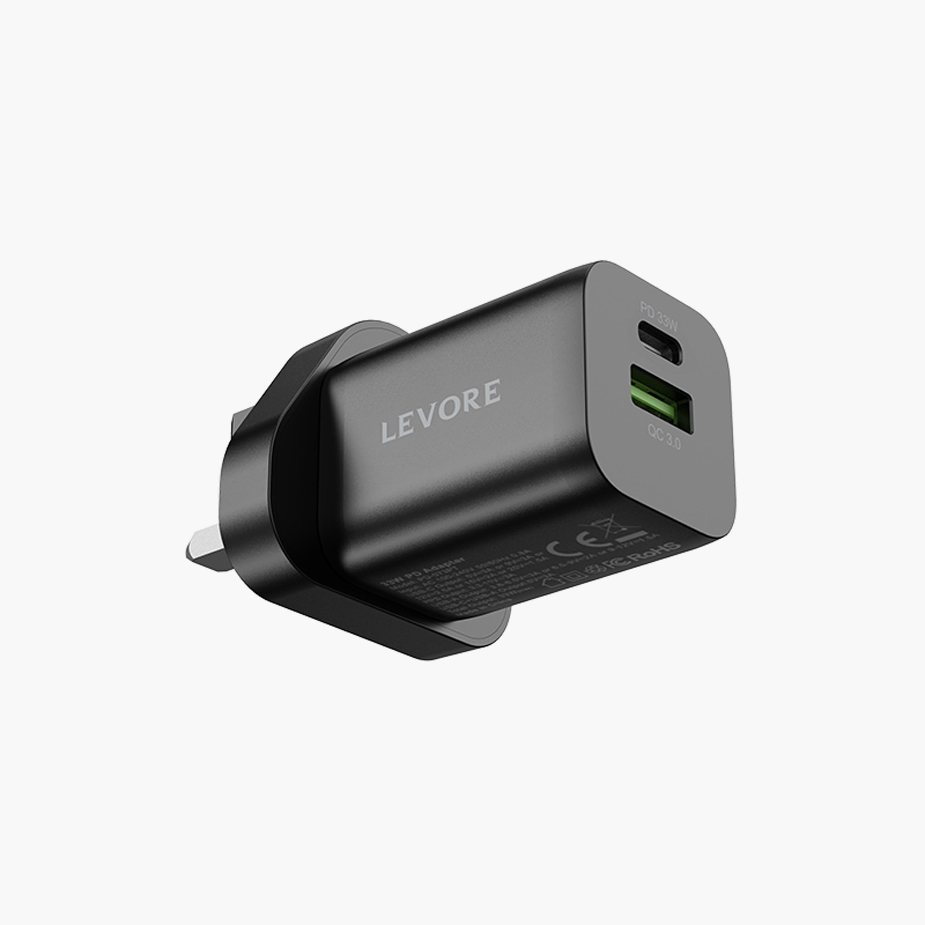 Levore Wall Charger 33W USB-C PD and USB-A Port - Black | LGW121-BK-electronics-accessories-mobileaccesories-image-2