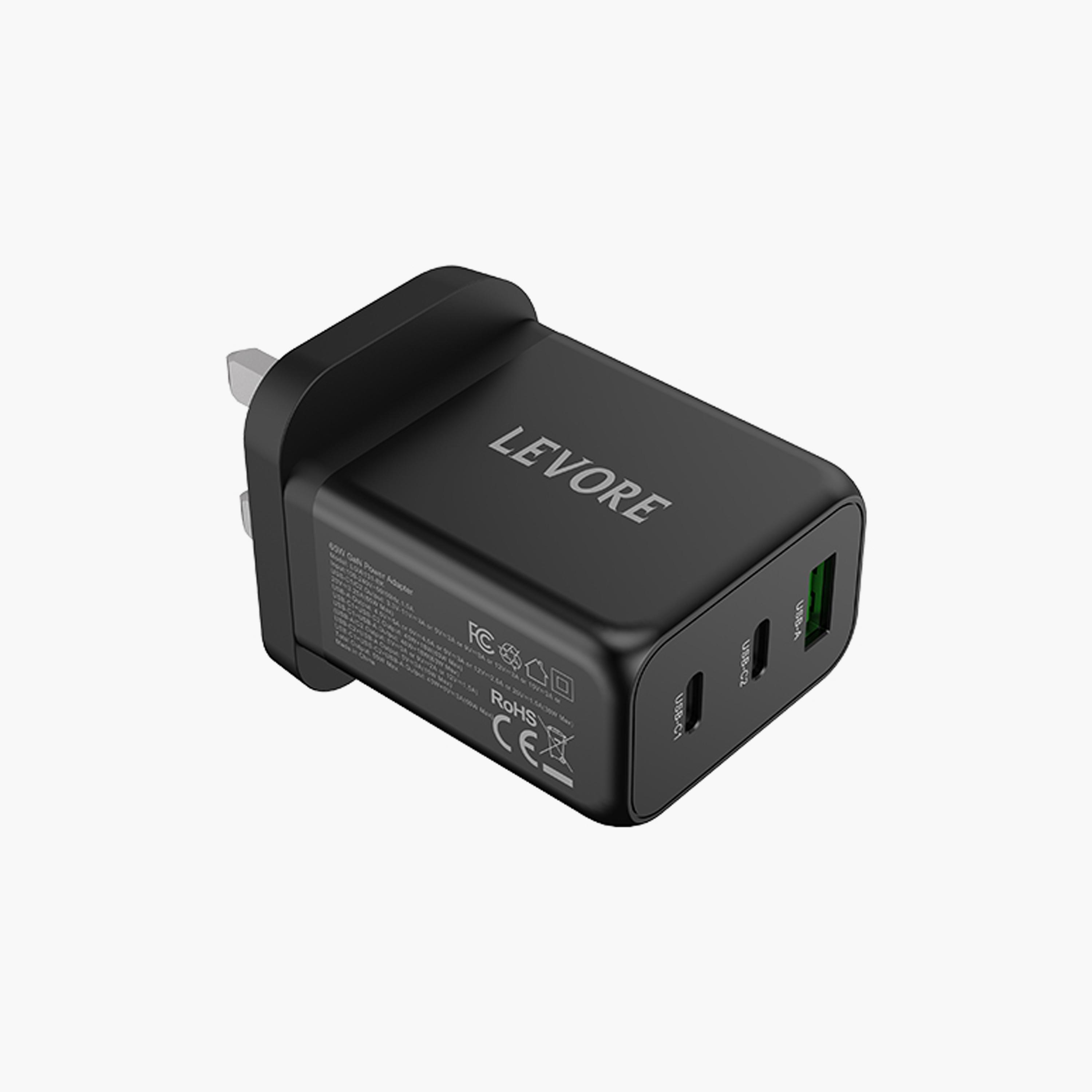 Levore Wall charger with Dual 65W 2 USB-C Ports and 30W USB-A Port - Black | LGW131-BK-electronics-accessories-mobileaccesories-image-5