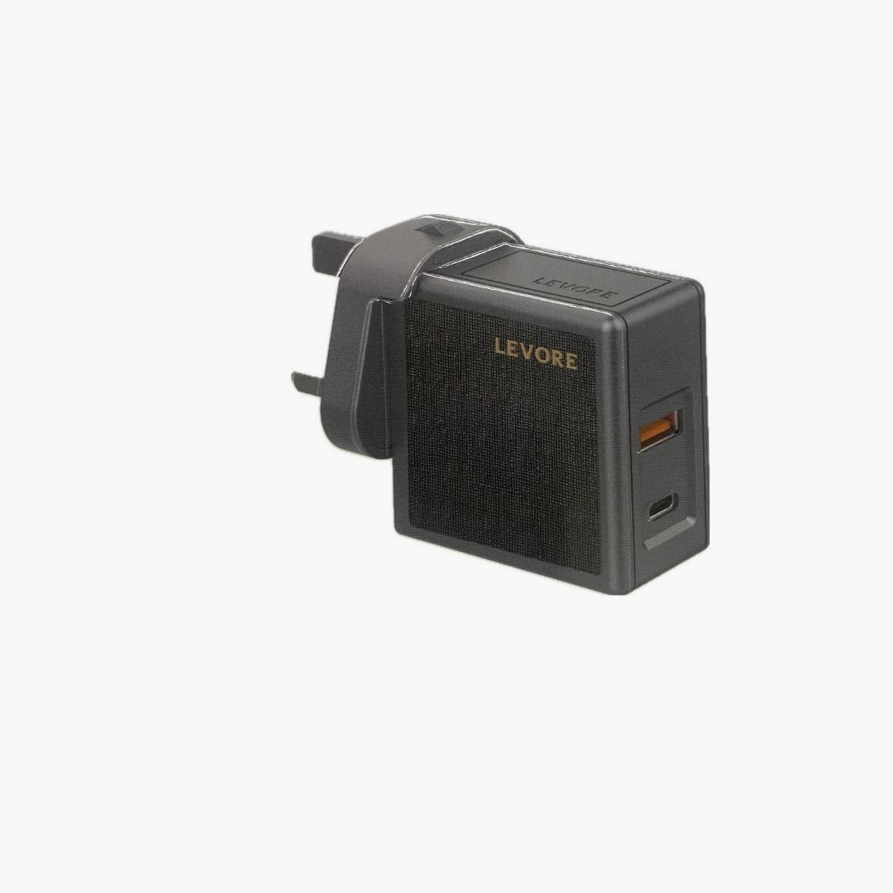 Levore Wall Charger Super Fast with Gan USB-C Port and USB Port 65W - Grey | LGW521-GY-electronics-accessories-mobileaccesories-image-1