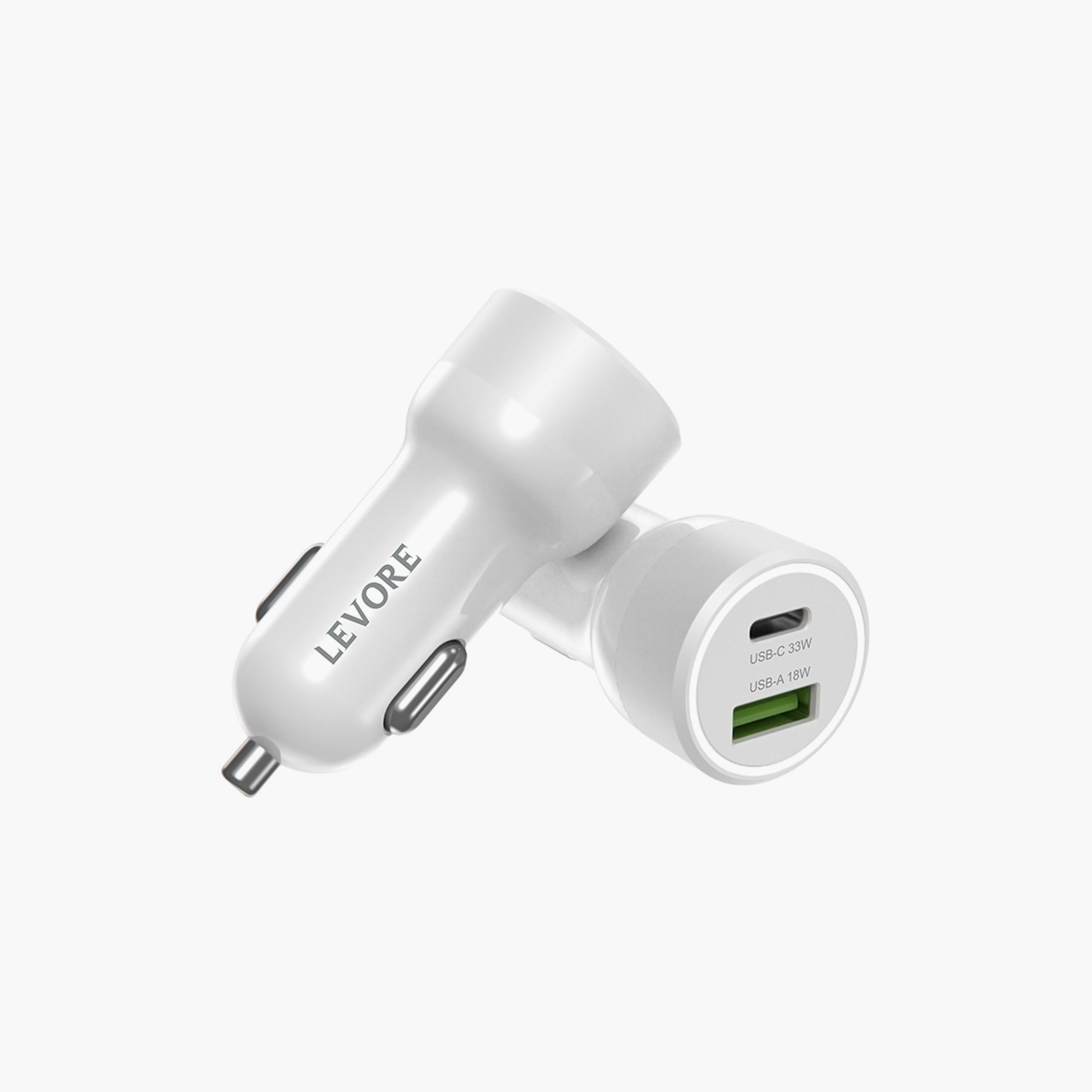 Levore Car Charger 51W USB-C PD and USB-A- White | LGC121-WH-electronics-accessories-mobileaccesories-image-5