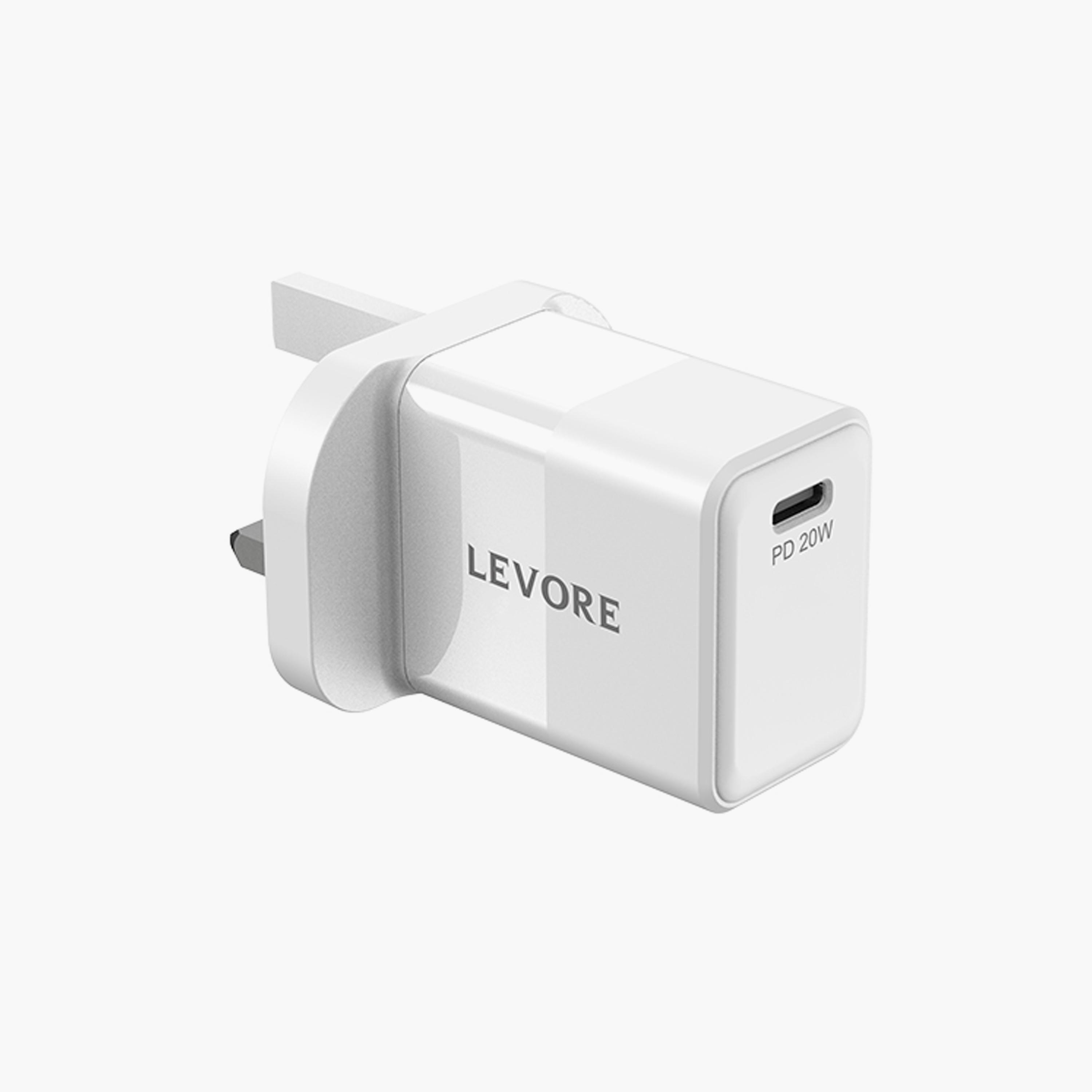Levore Wall Charger 20W USB-C PD Adapter- White | LGW112-WH-electronics-accessories-mobileaccesories-image-1