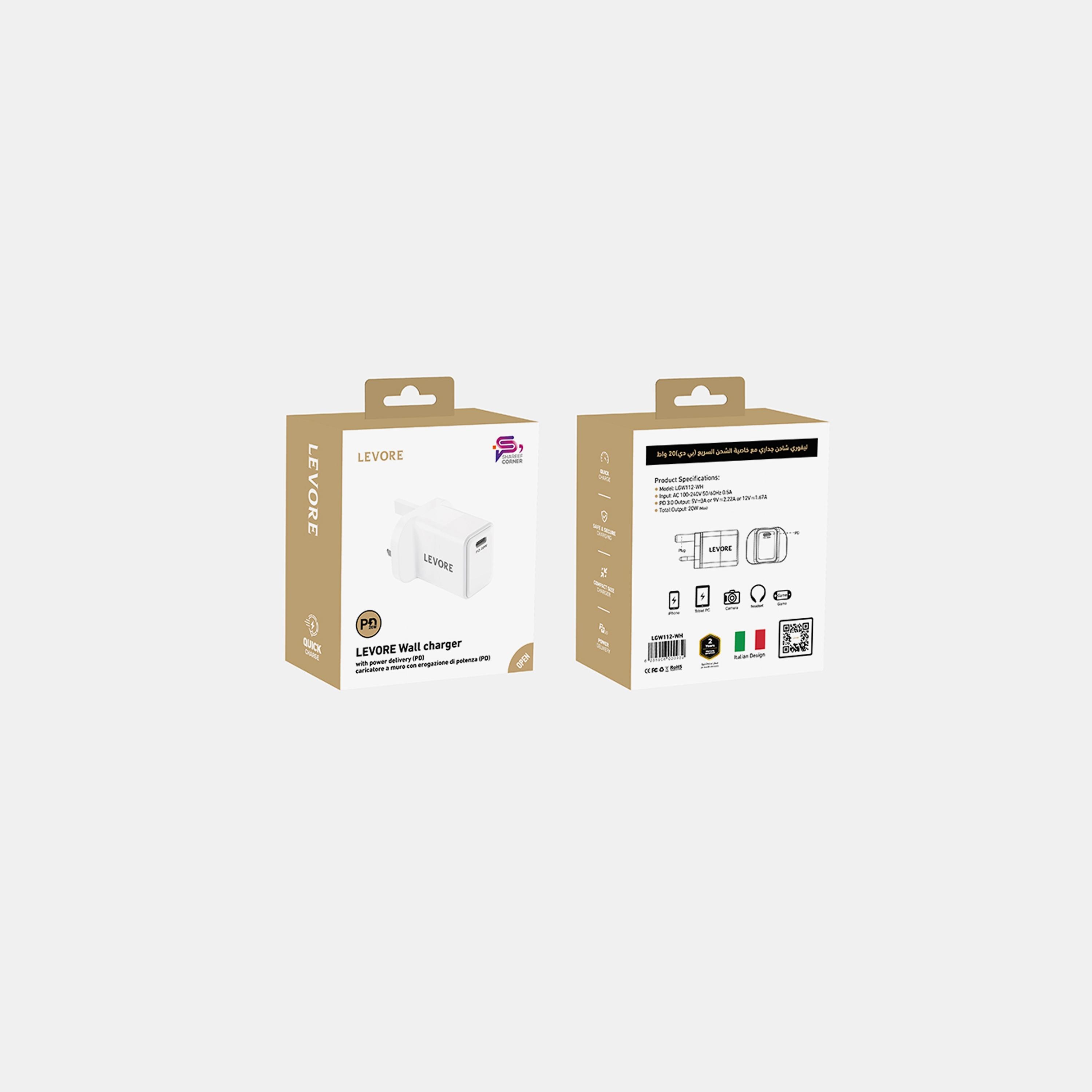 Levore Wall Charger 20W USB-C PD Adapter- White | LGW112-WH-electronics-accessories-mobileaccesories-image-5