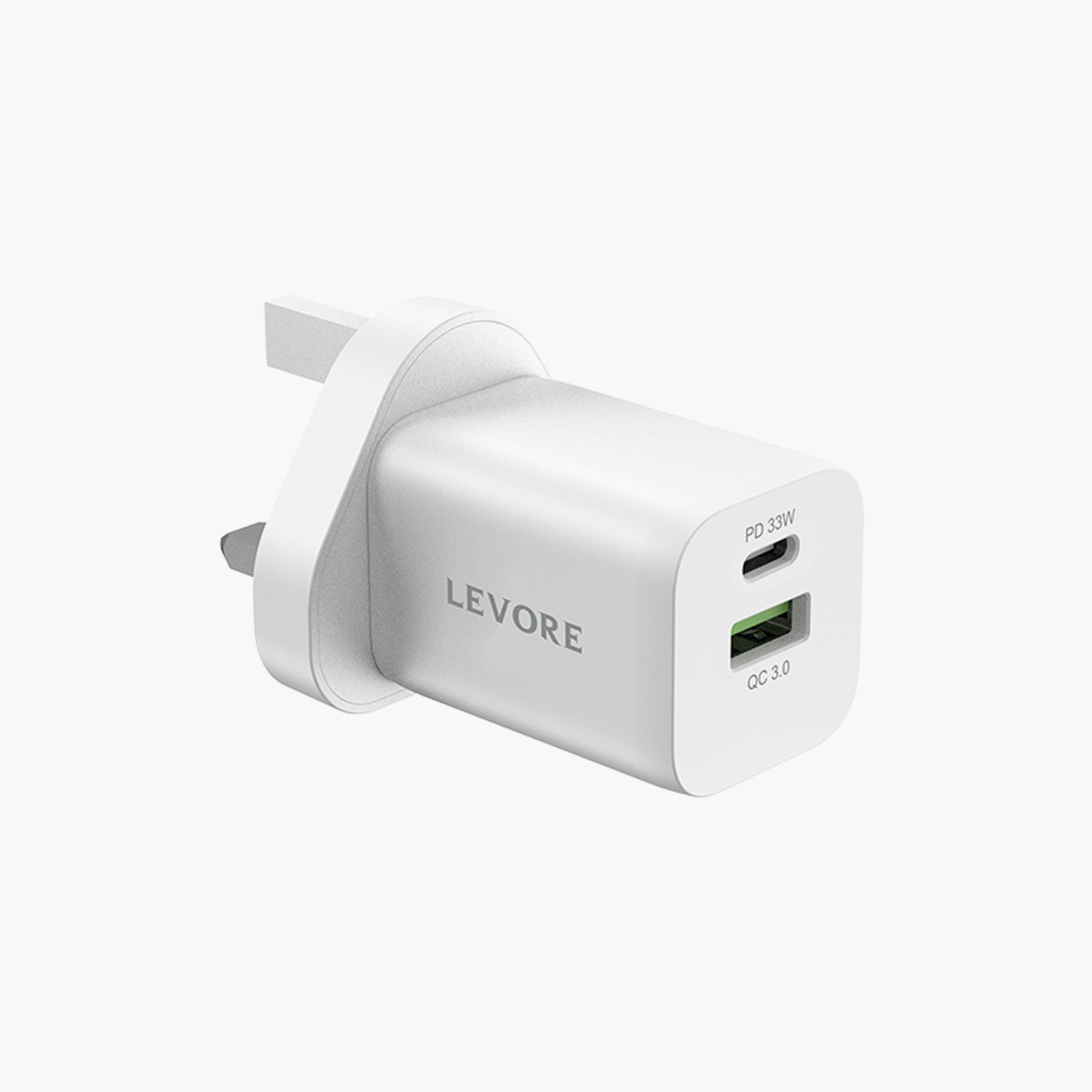 Levore Wall Charger 33W USB-C PD and USB-A Port - White | LGW121-WH-electronics-accessories-mobileaccesories-image-1