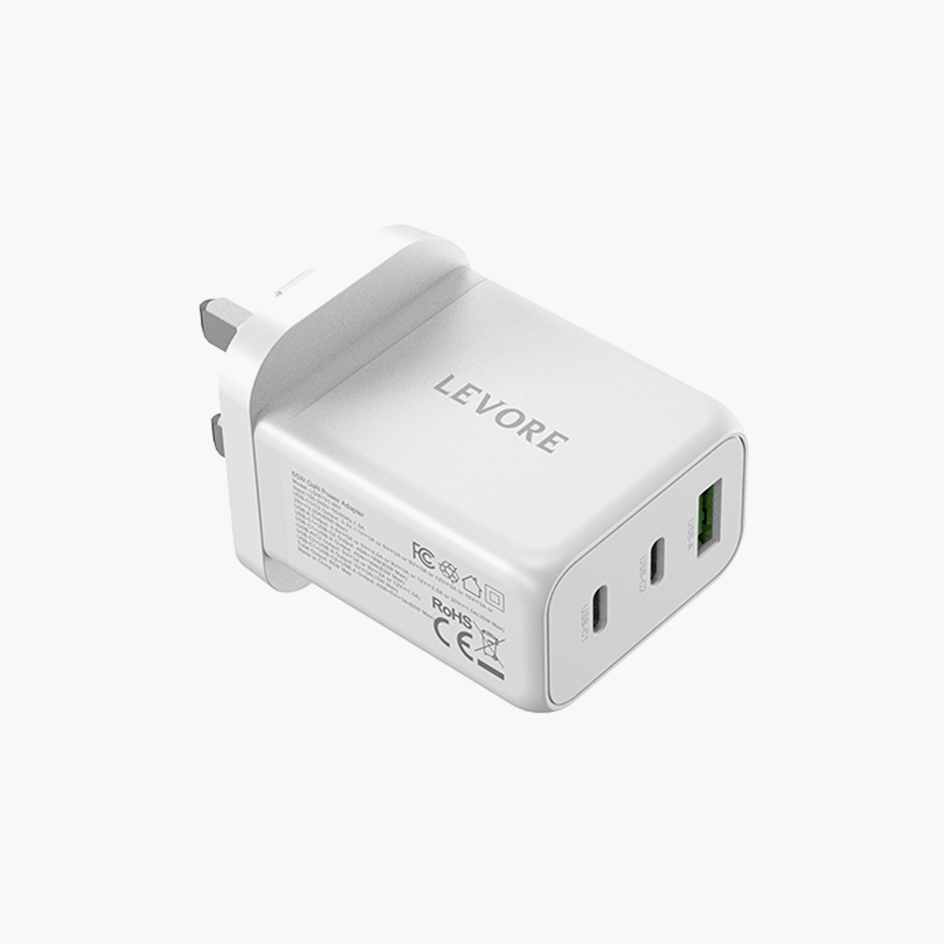 Levore Wall charger with Dual 65W 2 USB-C Ports and 30W USB-A Port - White | LGW131-WH-electronics-accessories-mobileaccesories-image-5