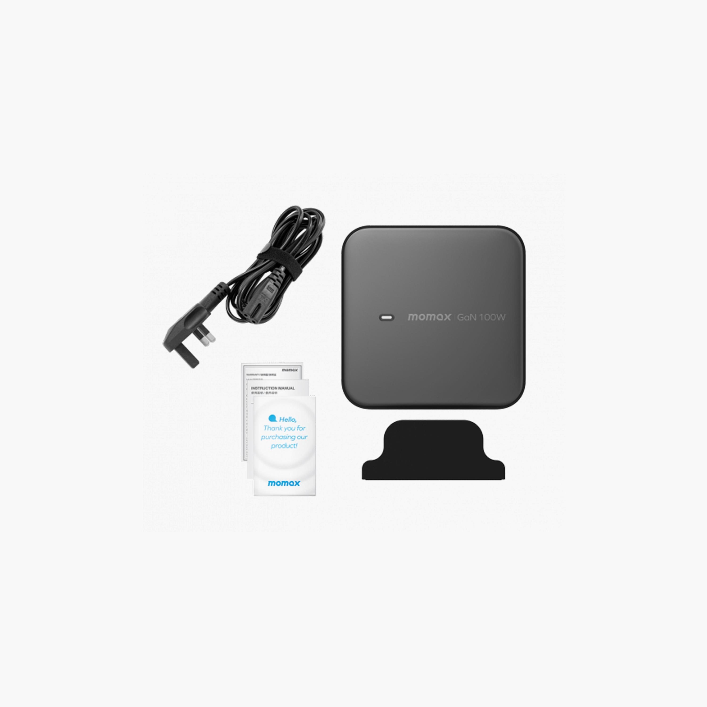 Momax One Plug Gan 100W 4-Port Desktop Charger 2 USB-C and 2 USB-A port - Black | UM33UKE-electronics-accessories-mobileaccesories-image-2