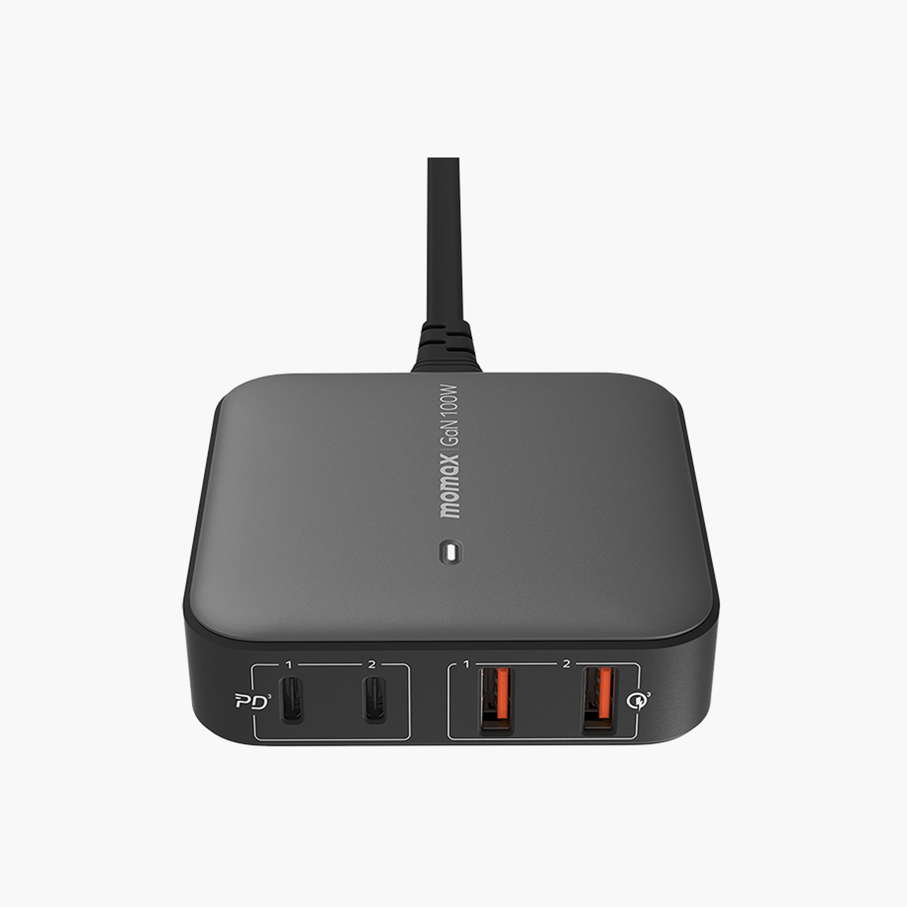 Momax One Plug Gan 100W 4-Port Desktop Charger 2 USB-C and 2 USB-A port - Black | UM33UKE-electronics-accessories-mobileaccesories-image-4