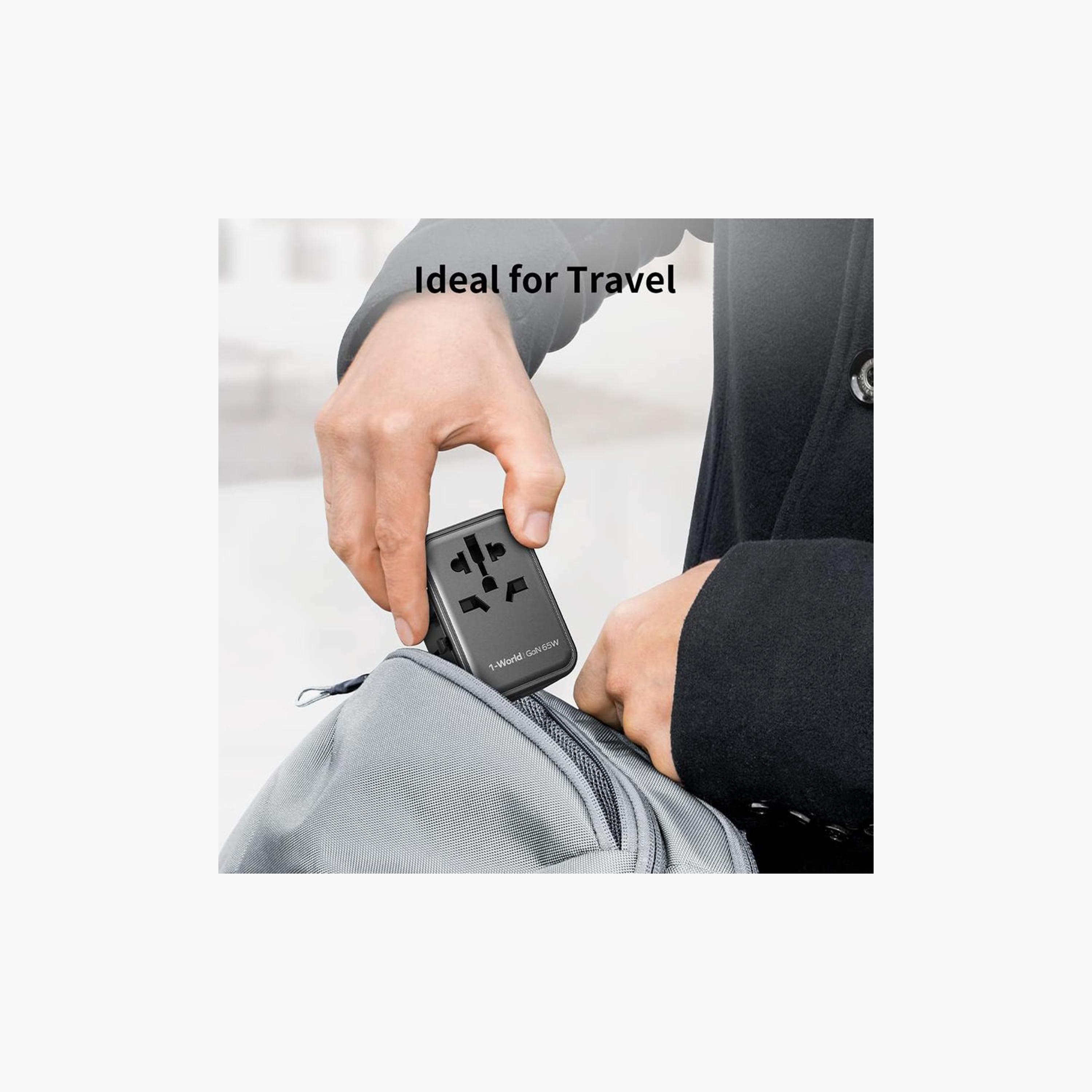 Momax Travel Socket 1-World Power Adapter Charger Gan PD 5 Ports 65W - Black | UA8D-electronics-accessories-mobileaccesories-image-4