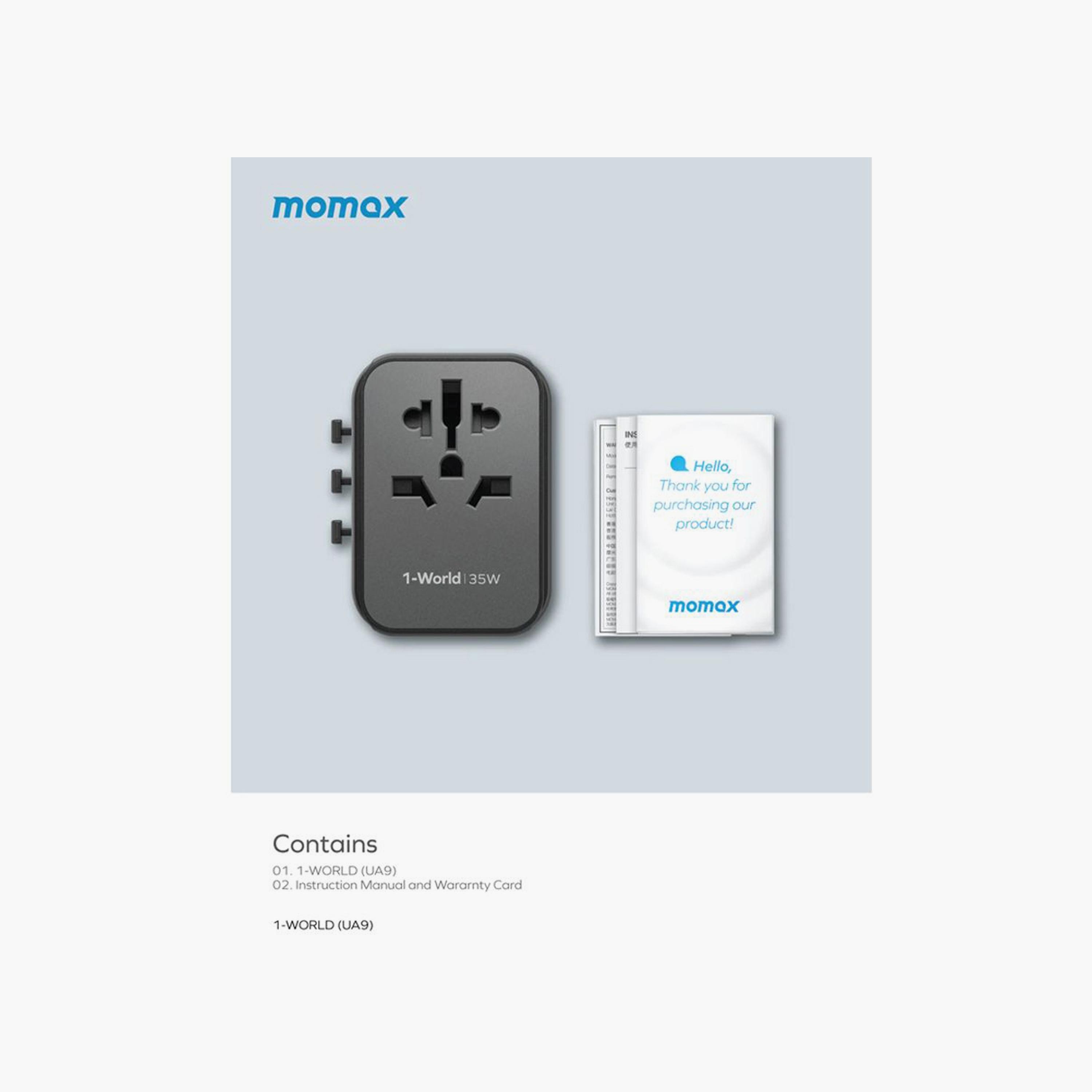 Momax Travel Socket 1-World Power Adapter Charger PD 5 Ports 35W - Black | UA9D-electronics-accessories-mobileaccesories-image-5