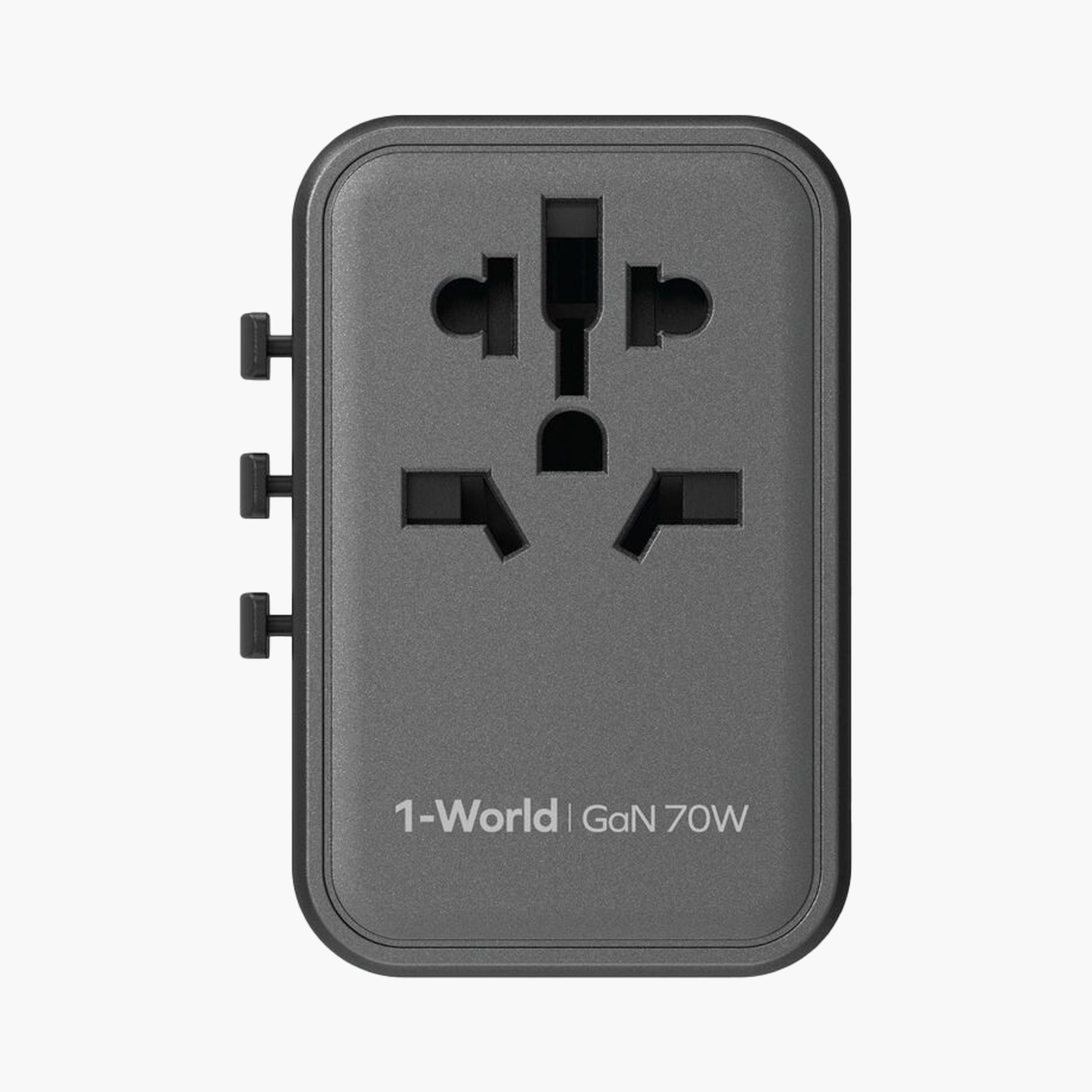 Momax Travel Socket 1-World Power Adapter Charger Gan PD 5 Ports 70W - Black | UA8AD-electronics-accessories-mobileaccesories-image-2