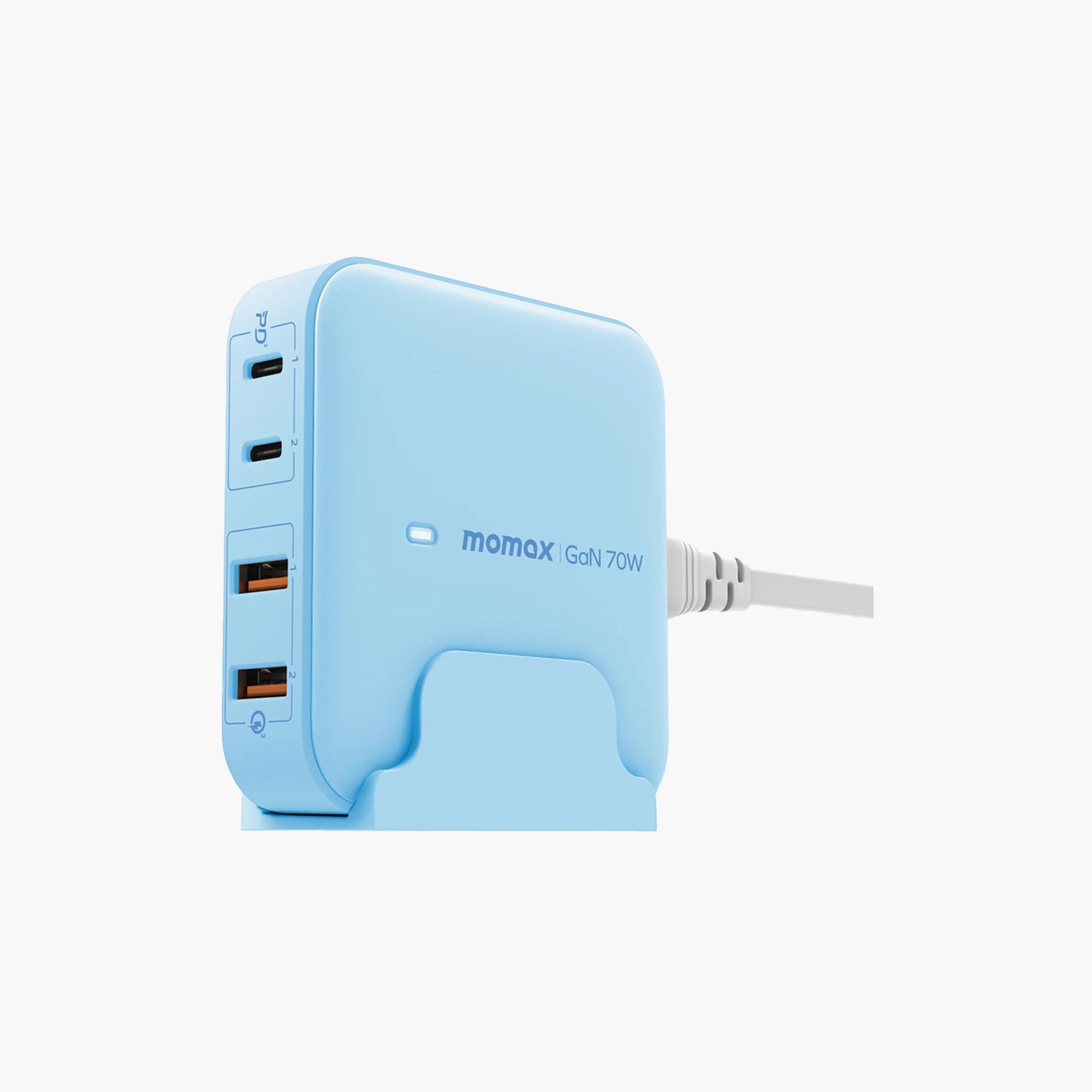 Momax One plug Desktop Charger with Gan 4-Port 70W - Blue | UM50UKB-electronics-accessories-mobileaccesories-image-1