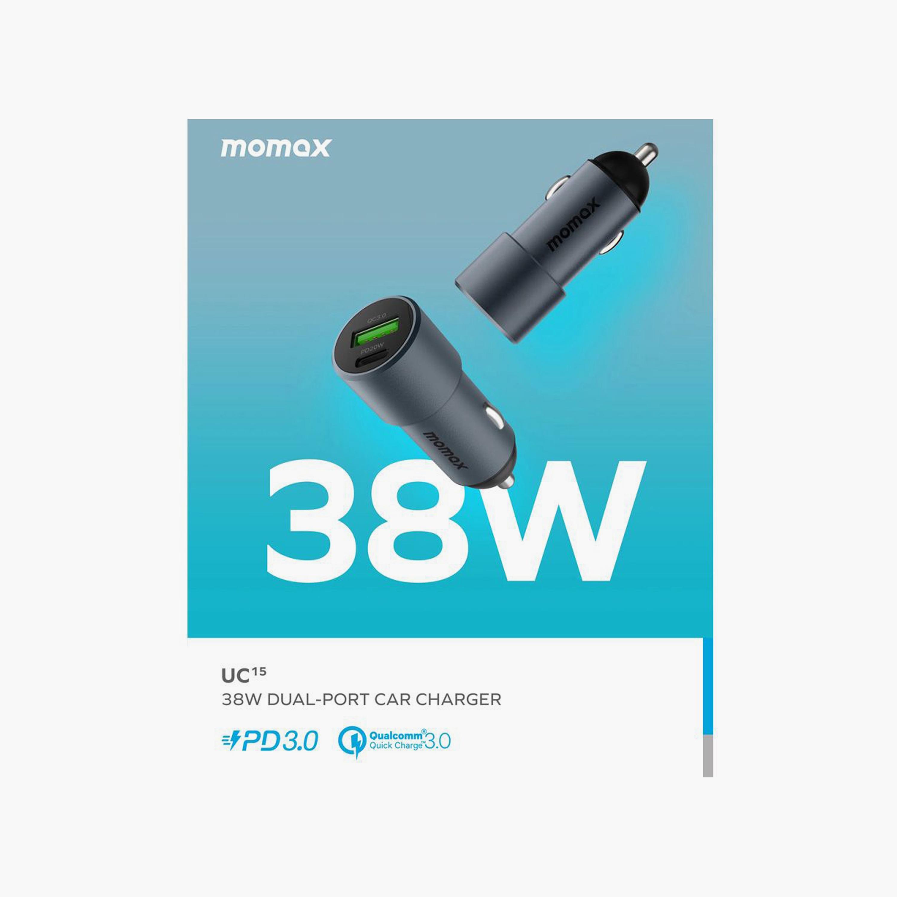 Momax UC15 Dual-Port Fast Charging with PD Port 38W - Grey | UC15E-electronics-accessories-mobileaccesories-image-4