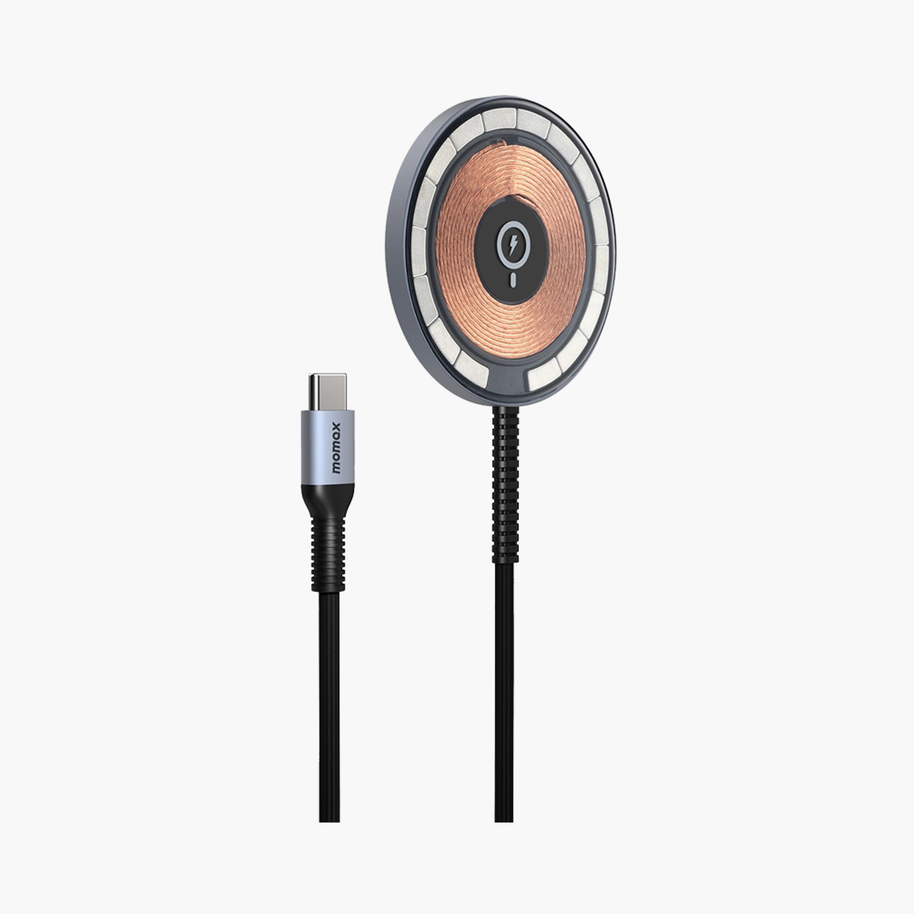 Momax Q.MAG 2 Transparent Magnetic Wireless Charger, 15W Max, 1.2M Cable - Grey | UD21E-electronics-accessories-mobileaccesories-image-3