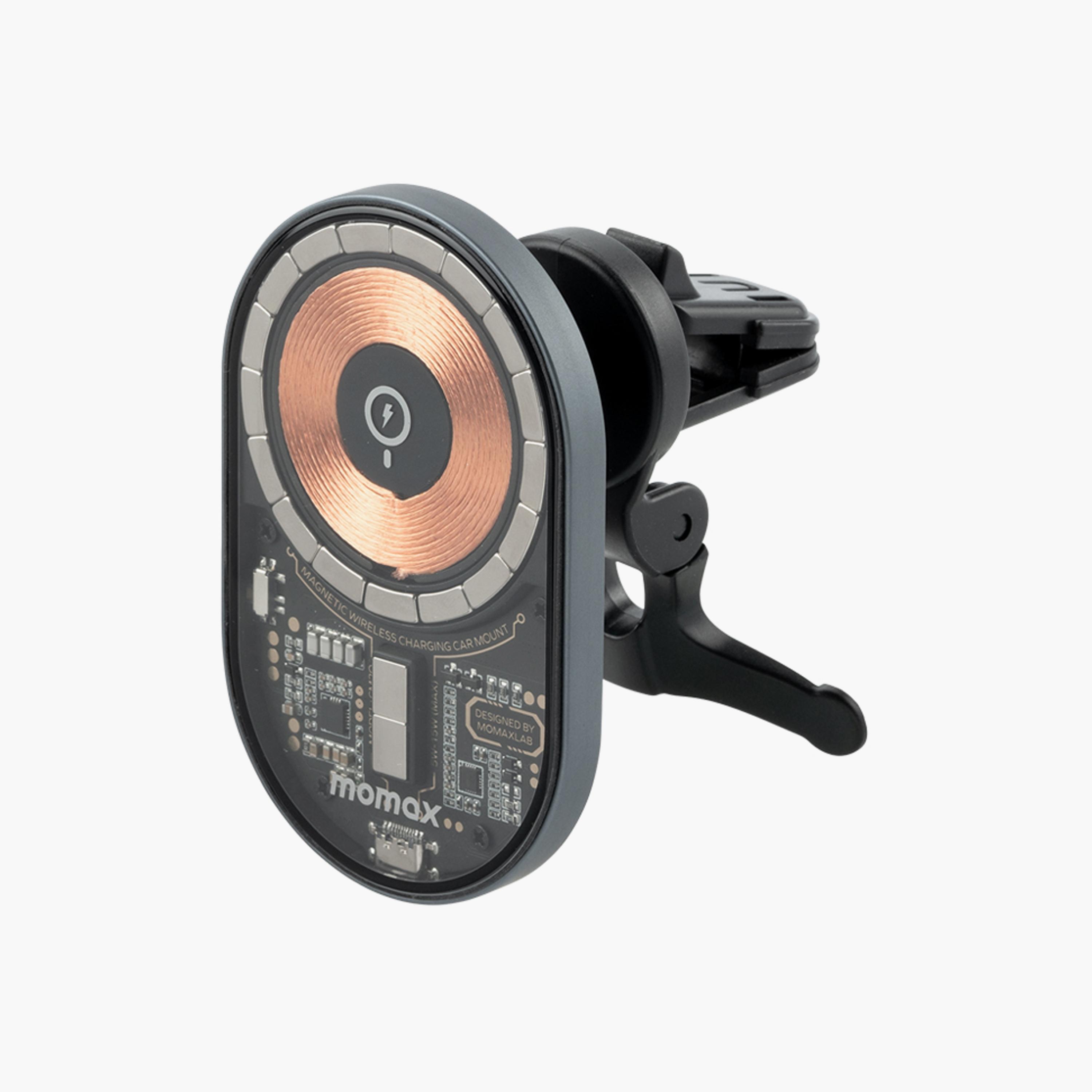 Momax Q.MAG Mount 3 Magnetic Wireless Car Charger, 15W Fast Charging - Grey | CM20E-electronics-accessories-mobileaccesories-image-2