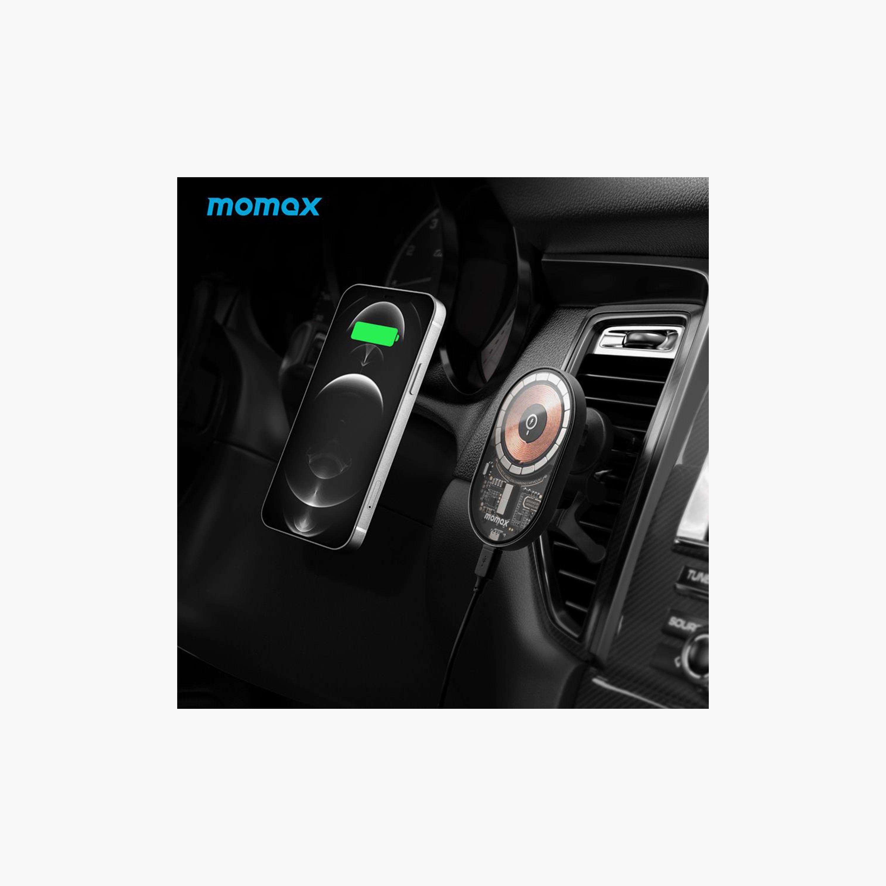 Momax Q.MAG Mount 3 Magnetic Wireless Car Charger, 15W Fast Charging - Grey | CM20E-electronics-accessories-mobileaccesories-image-6