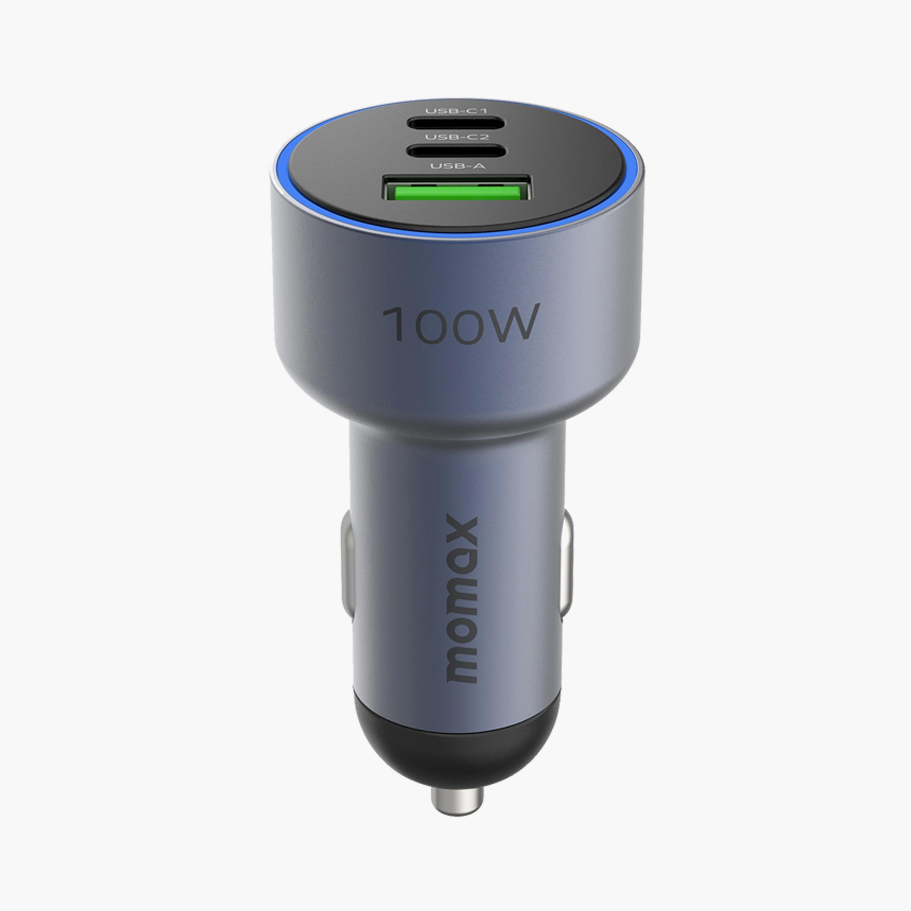 Momax Move Car Charger 100W, 2 USB-C & 1 USB-A, QC3.0 & PD Support - Grey | UC17E-electronics-accessories-mobileaccesories-image-4